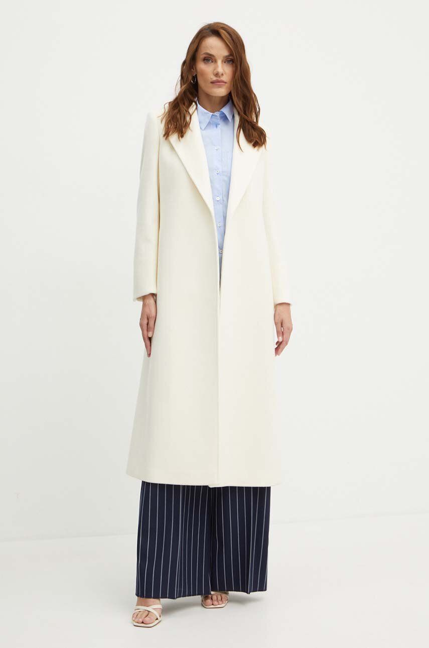 Vlněný kabát MAX&Co. béžová barva, přechodný, bez zapínání, 2416011021200