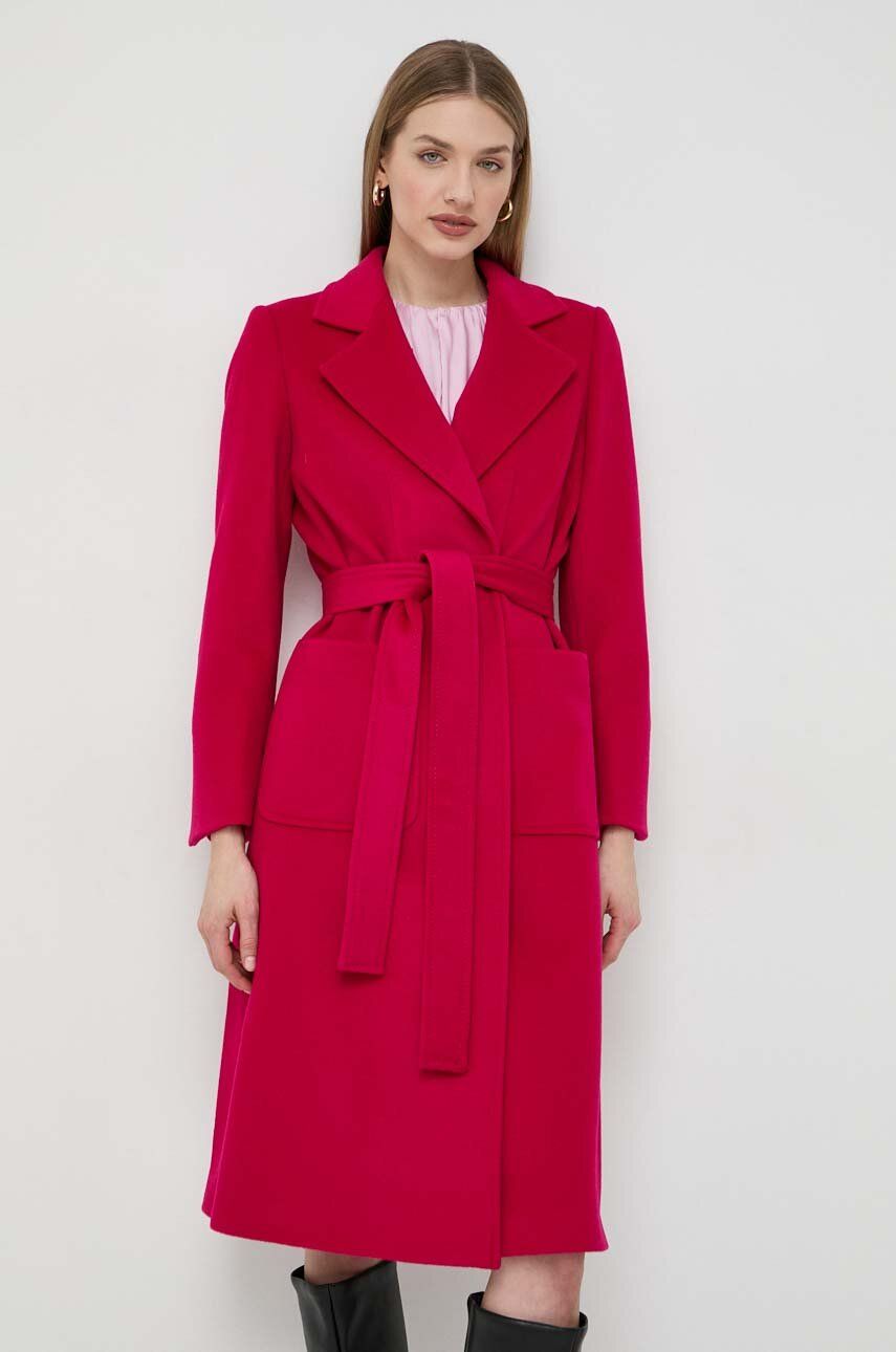 MAX&Co. palton de lână culoarea roz, de tranziție, desfacut 2416010000000