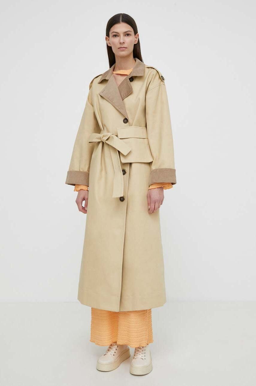 Résumé palton de bumbac AlimaRS Coat culoarea bej, de tranzitie, 20941139