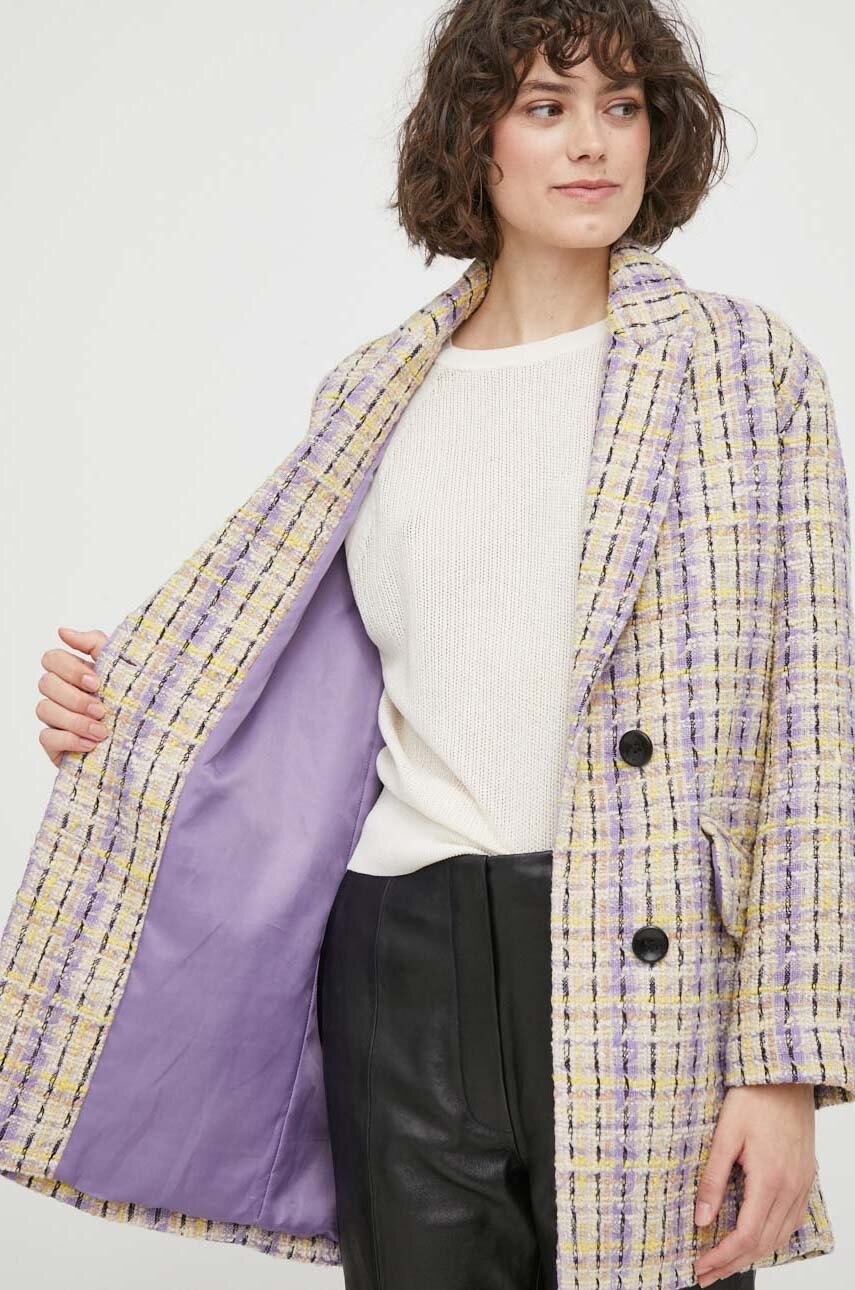 Παλτό από μείγμα μαλλιού Sisley χρώμα: μπεζ φωτογραφία