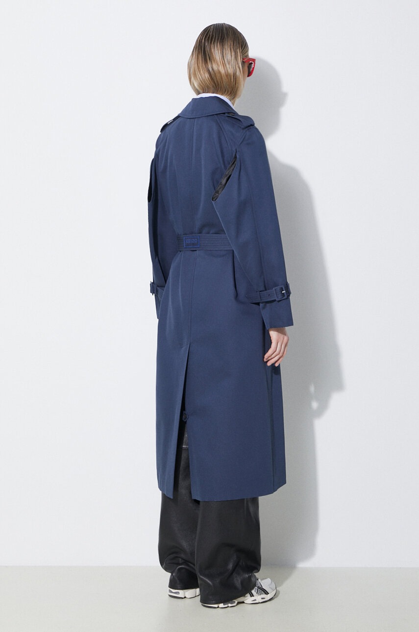 Καμπαρντίνα Kenzo Solid Elongated Kimono Trench χρώμα: ναυτικό μπλε, FE52MA0729OV.77 φωτογραφία