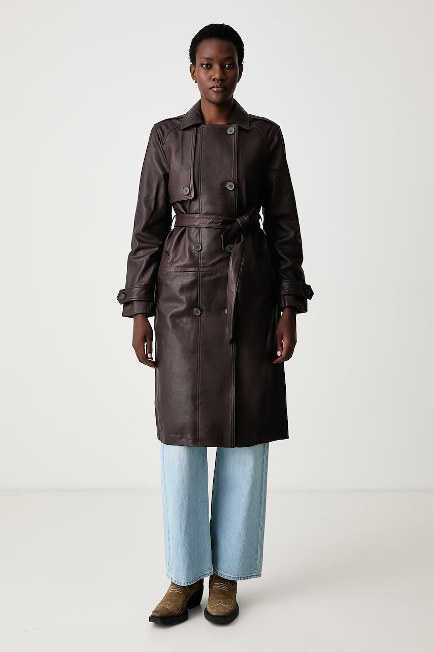 AllSaints palton pentru femei din piele OKENA