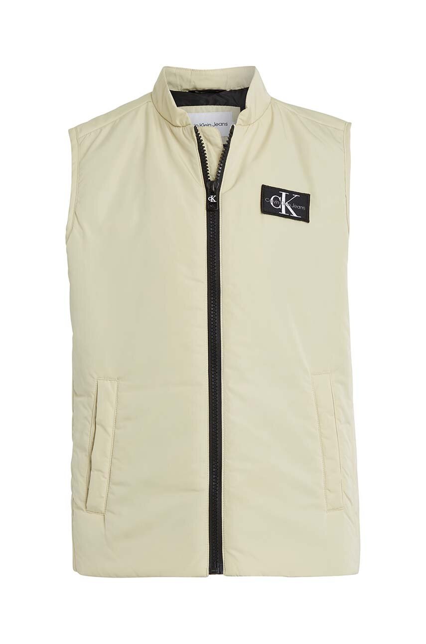 Дитяча безрукавка Calvin Klein Jeans колір бежевий