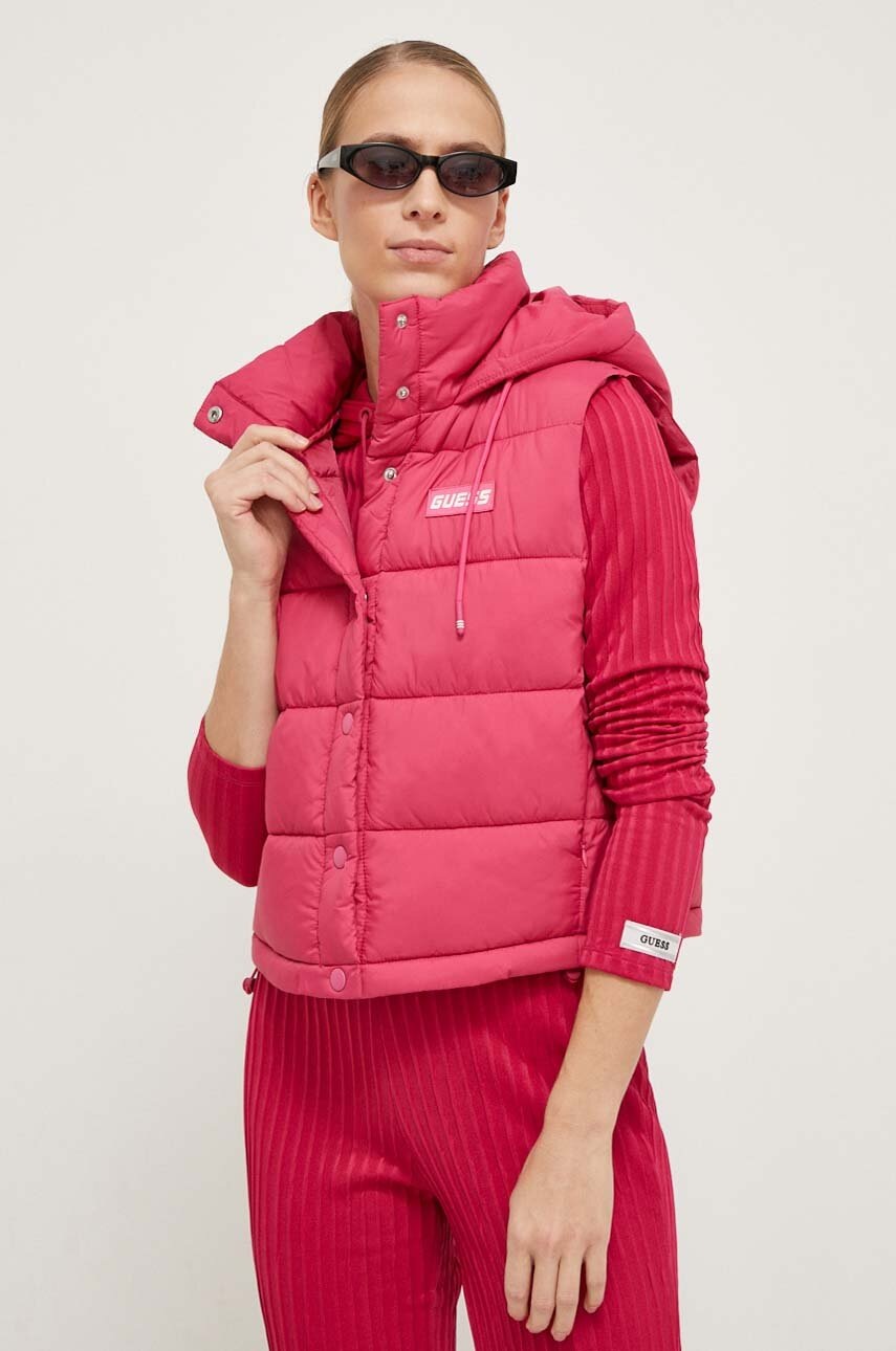

Безрукавка Guess жіночий колір рожевий зимовий