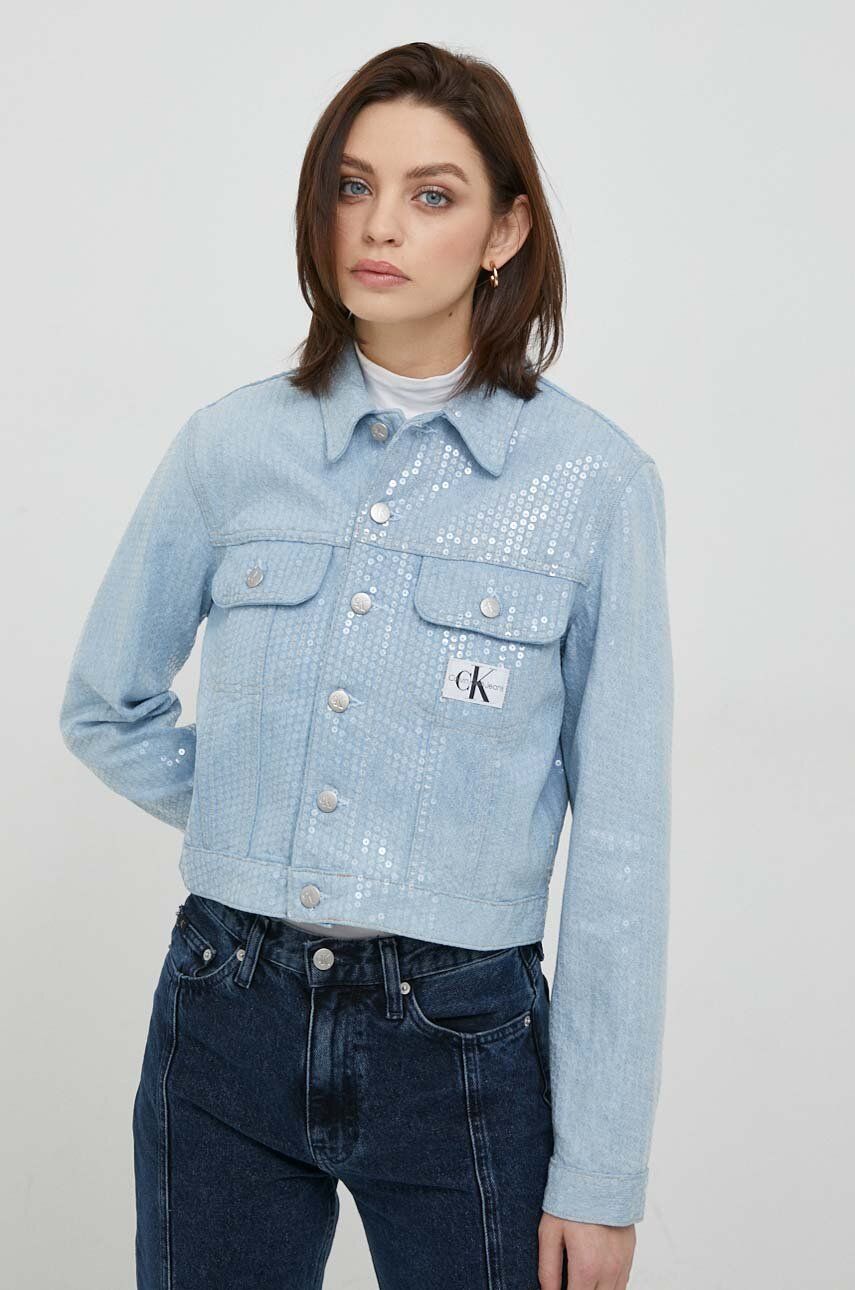 Levně Džínová bunda Calvin Klein Jeans dámská, přechodná, J20J222872