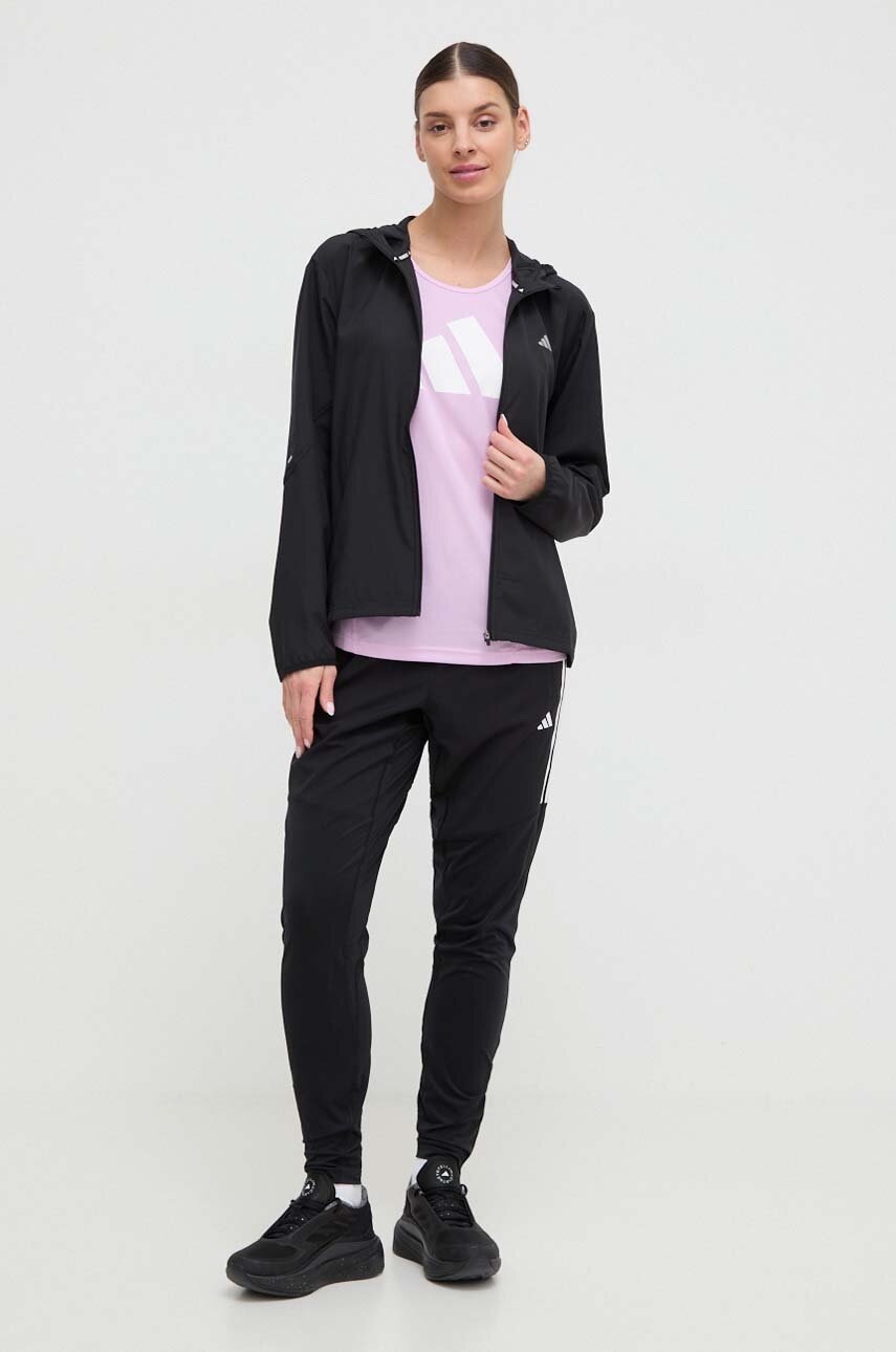 Μπουφάν για τρέξιμο adidas Performance Run It Run It χρώμα: μαύρο IL7223 φωτογραφία