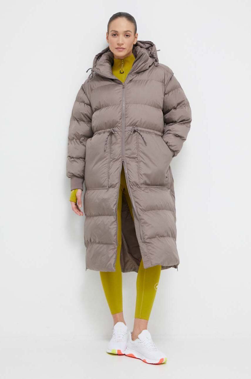adidas by Stella McCartney geaca femei, culoarea bej, de iarna