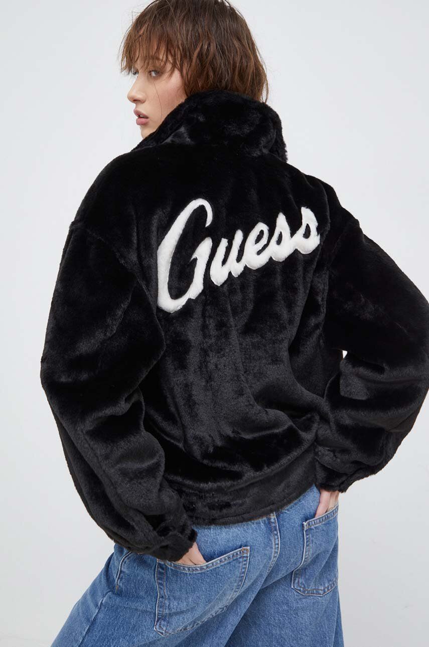 E-shop Bunda Guess Originals dámská, černá barva, přechodná, oversize