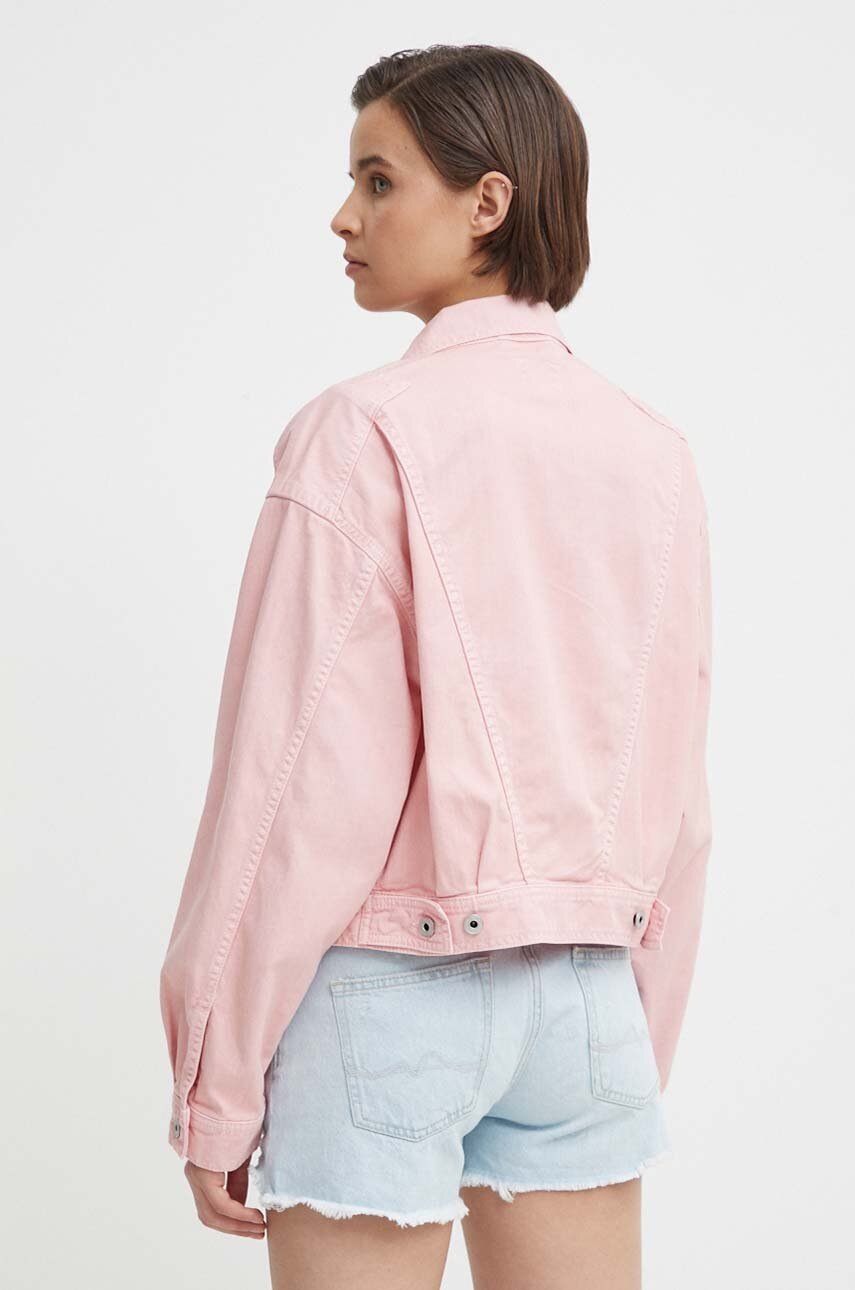 Джинсова куртка Pepe Jeans TURNER CLR жіноча колір рожевий перехідна PL402386 