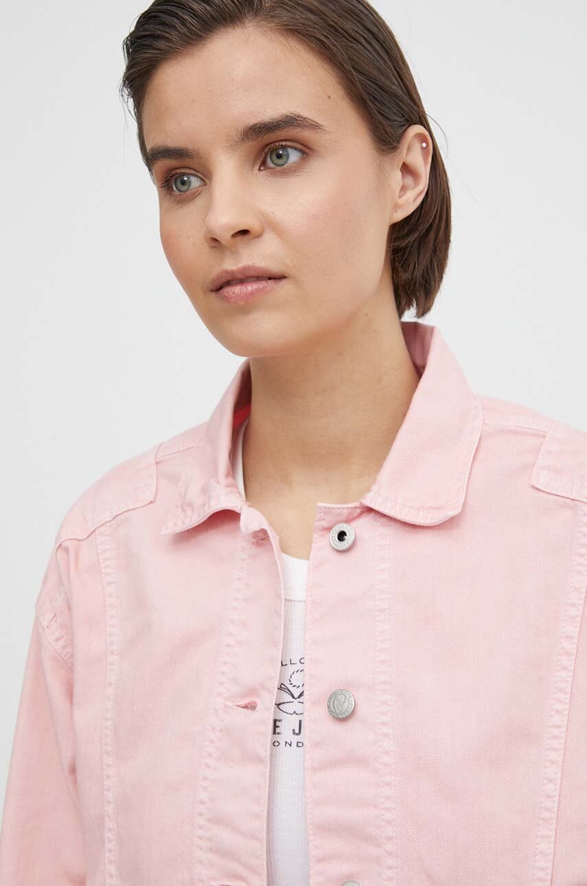 Джинсова куртка Pepe Jeans TURNER CLR жіноча колір рожевий перехідна PL402386 