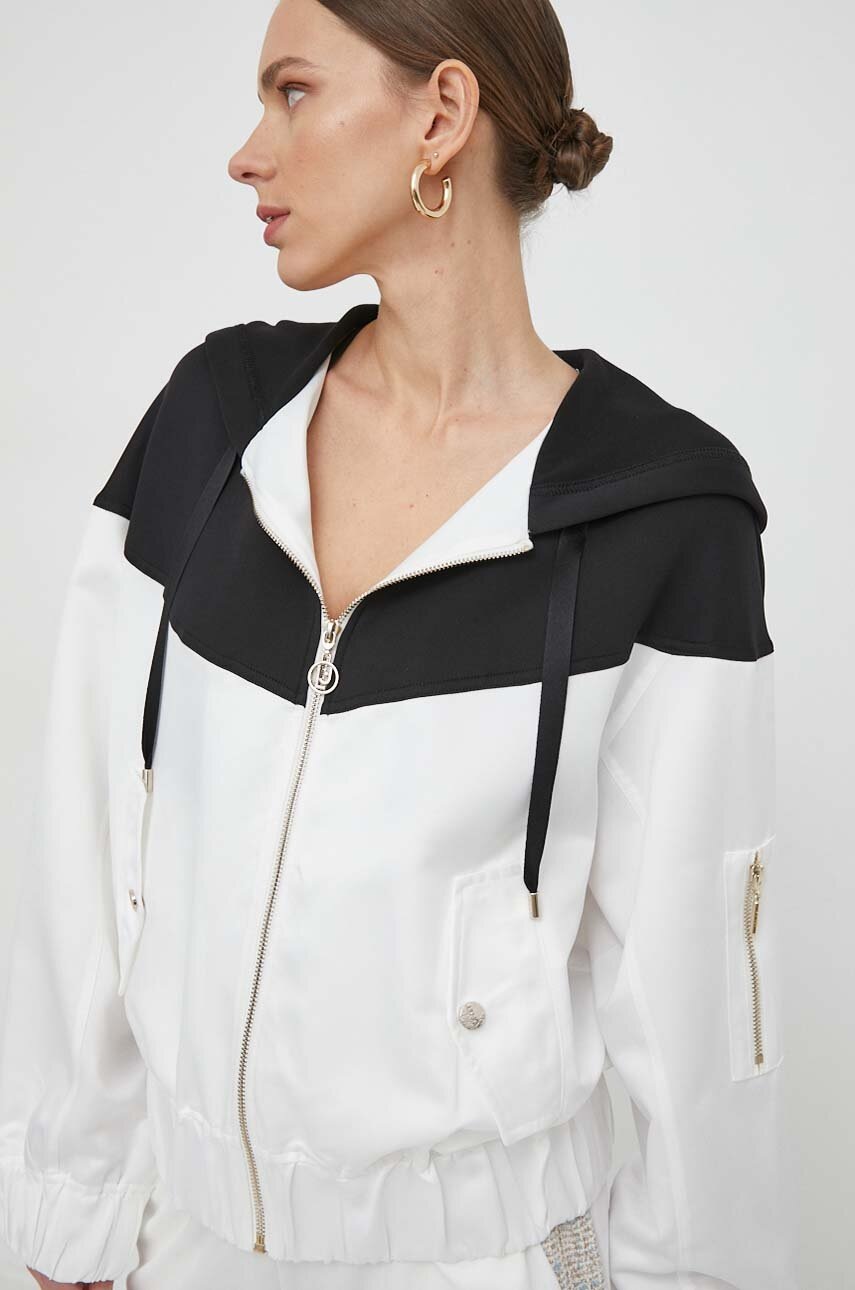 

Суичър Liu Jo в бяло с качулка с изчистен дизайн, Бял