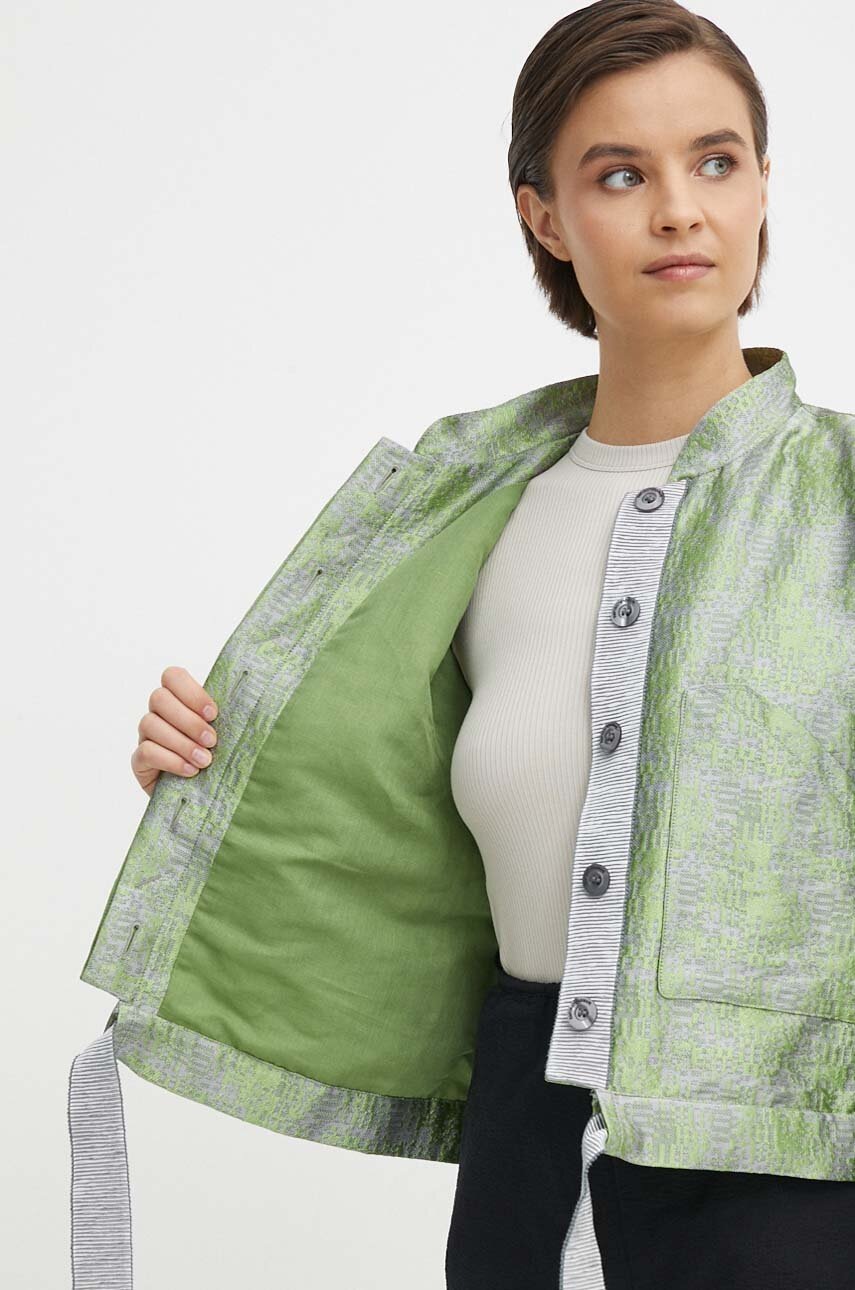 Куртка Emporio Armani жіноча колір зелений перехідна oversize 3D2B85 2NGXZ 