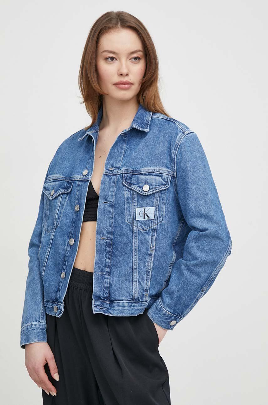 Levně Džínová bunda Calvin Klein Jeans dámská, přechodná, J20J222788