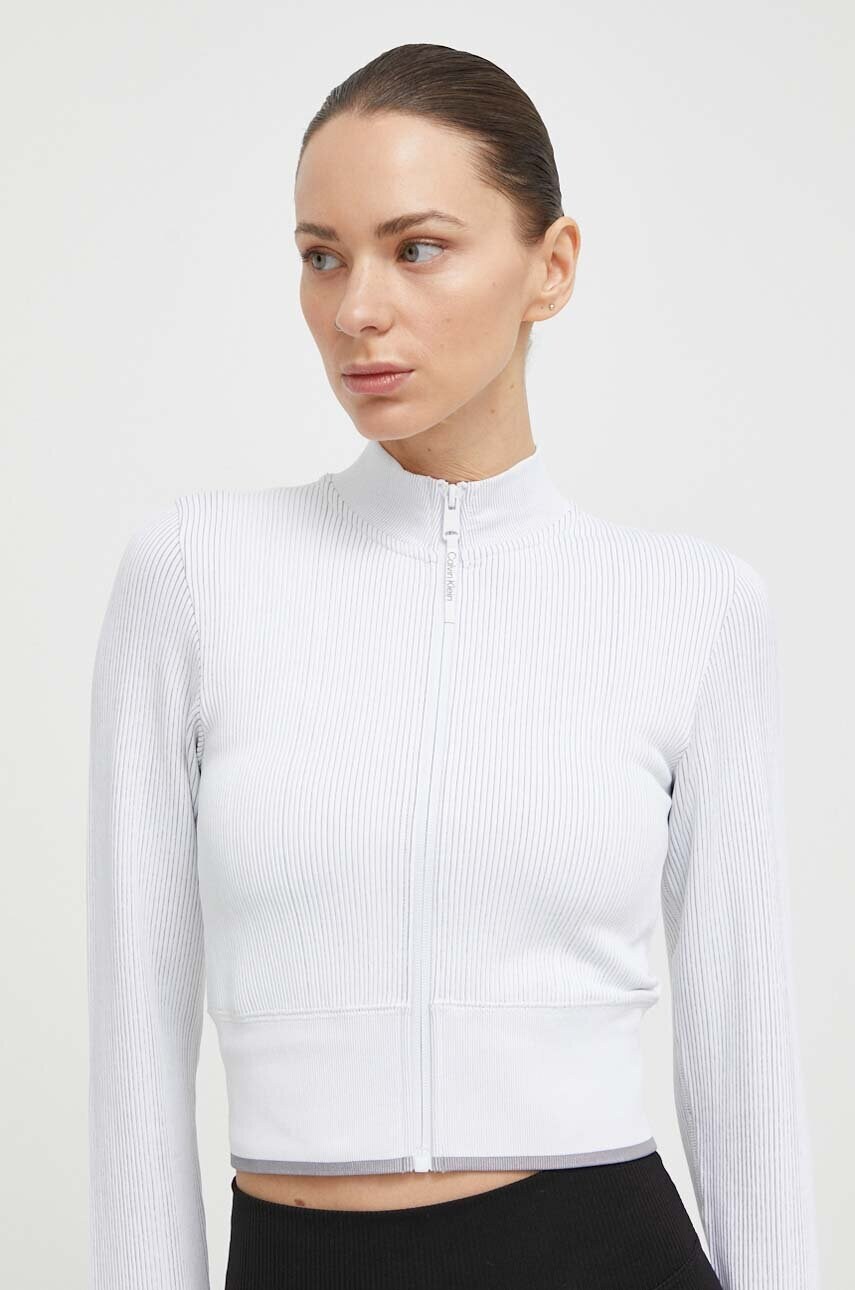 Levně Tréninková mikina Calvin Klein Performance bílá barva
