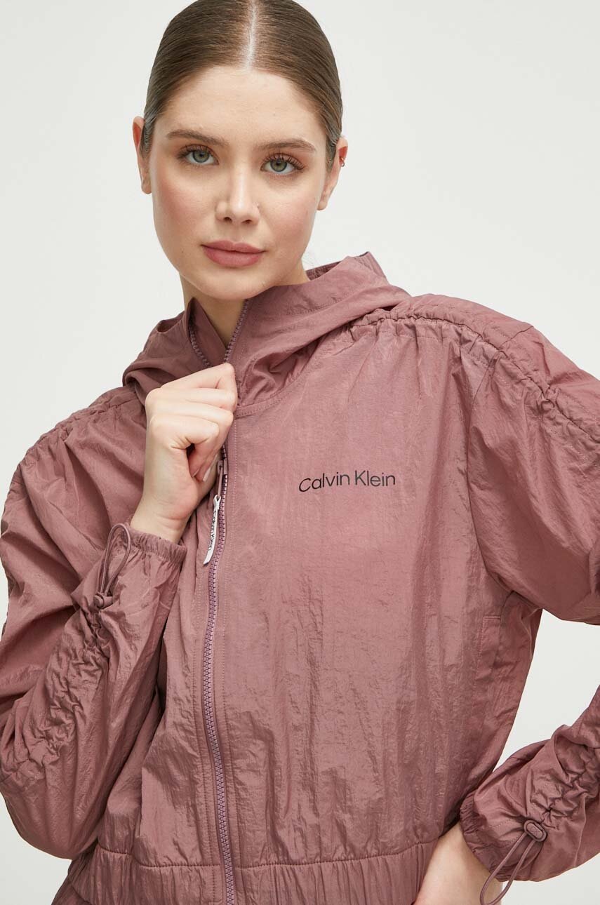 Μπουφάν Calvin Klein Performance χρώμα: ροζ φωτογραφία