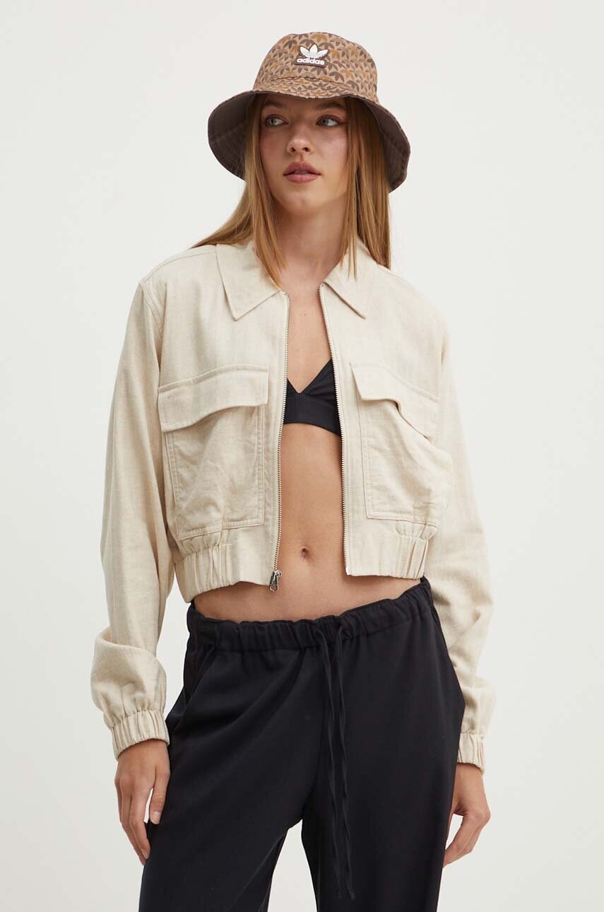 Hollister Co. geacă de in culoarea bej, de tranzitie, oversize