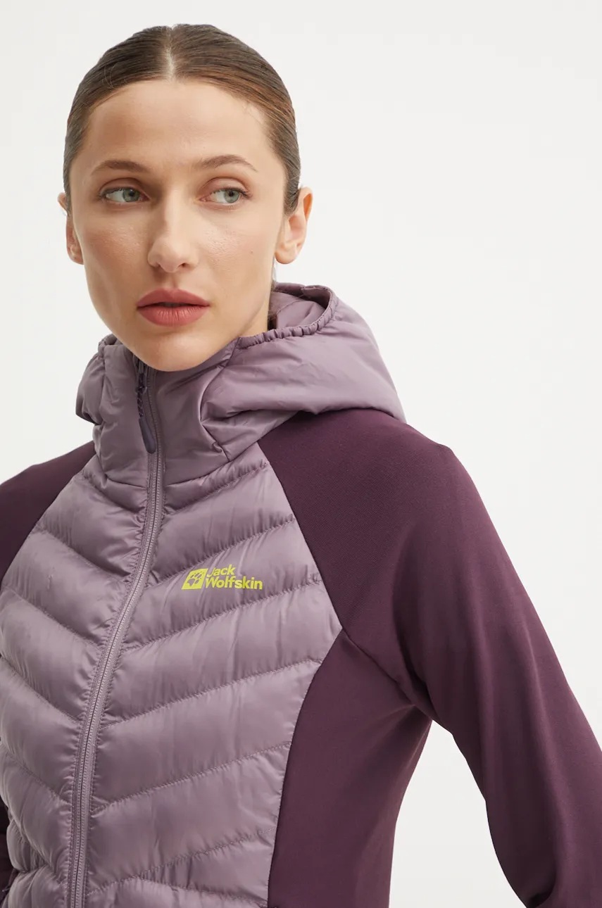 Μπουφάν Jack Wolfskin Routeburn Pro Hybrid χρώμα: μοβ φωτογραφία
