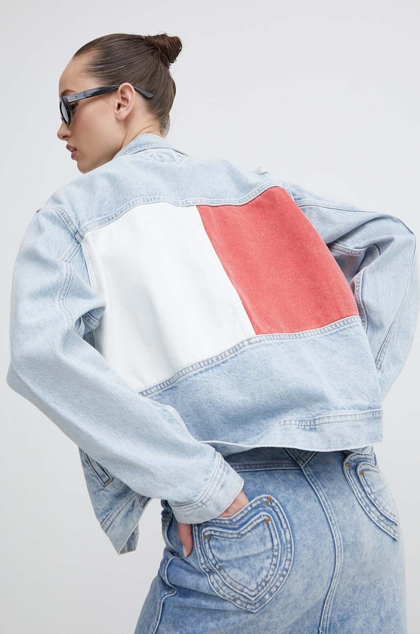 Tommy Jeans geacă din denim femei, de tranziție, oversize, DW0DW18331