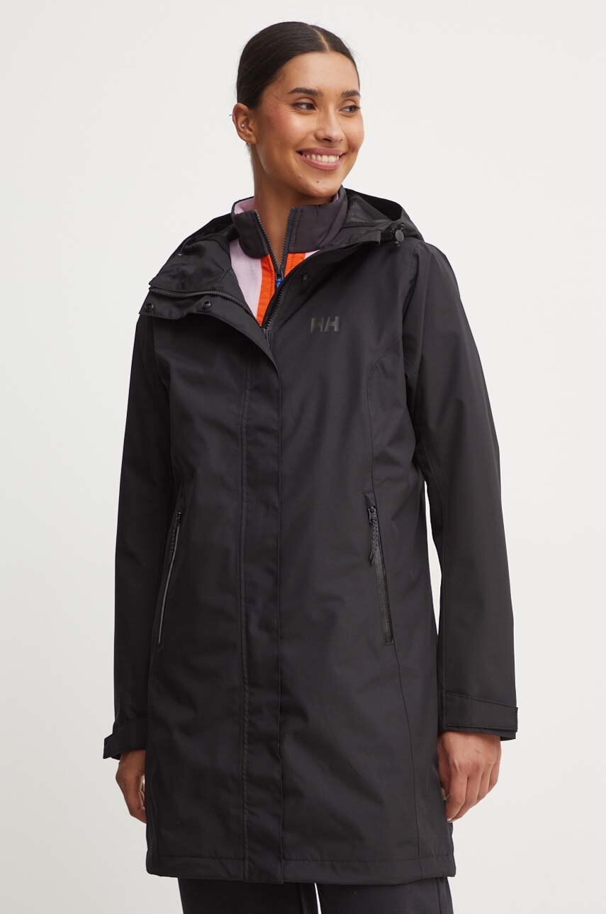 Helly Hansen geaca femei, culoarea negru, de tranzitie, 54075