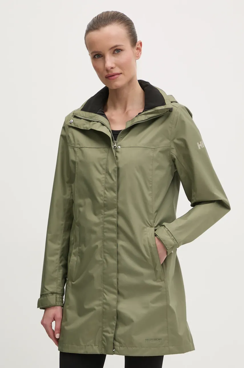 Helly Hansen geaca de ploaie femei, culoarea verde, de tranzitie, 62648