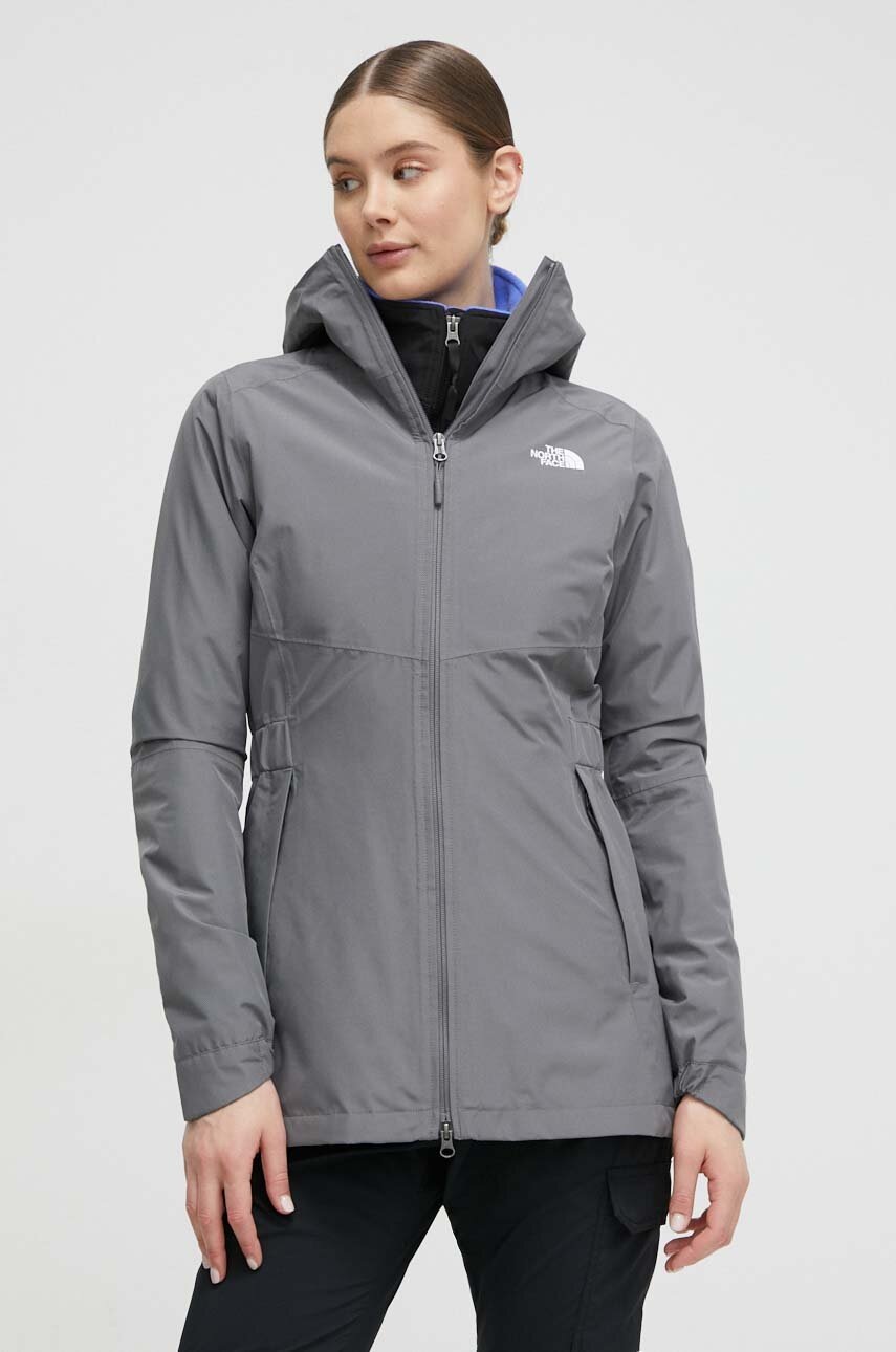 The North Face jacheta de exterior Hikesteller Parka Shell culoarea gri