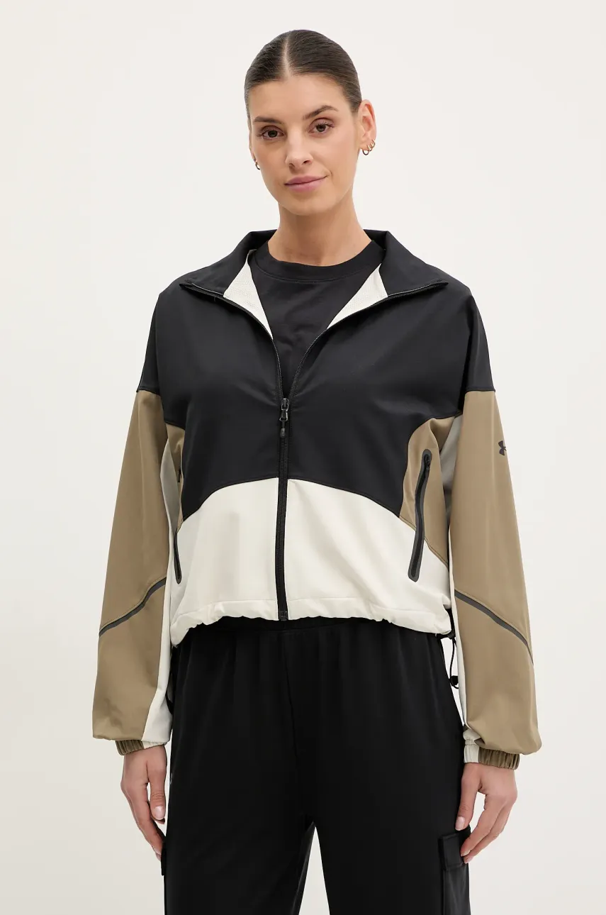 Under Armour jachetă de antrenament Unstoppable culoarea bej, de tranziție, oversize, 1374889