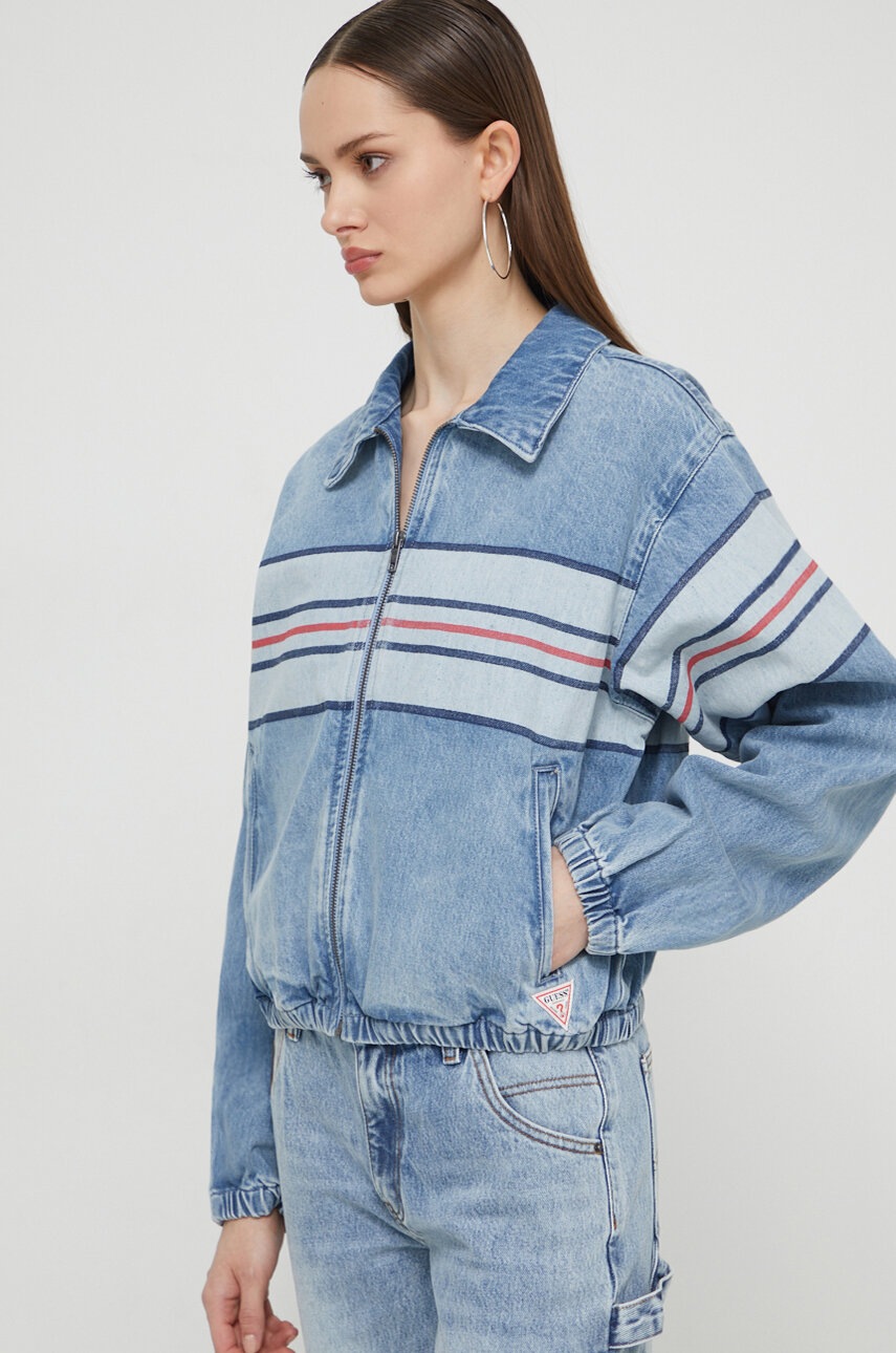 

Дънково яке Guess Originals в синьо преходен модел, Син