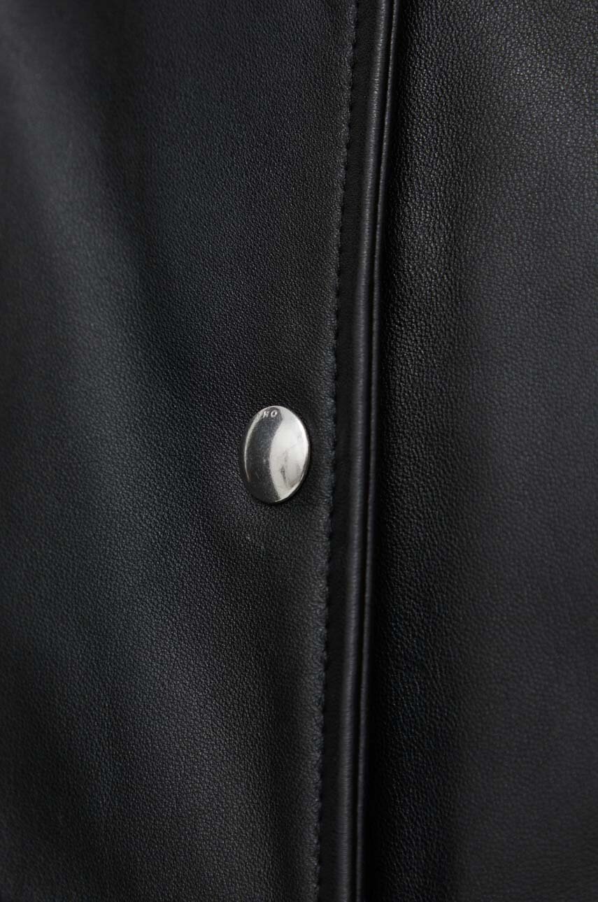 Δερμάτινο πουκάμισο IRO χρώμα: μαύρο φωτογραφία