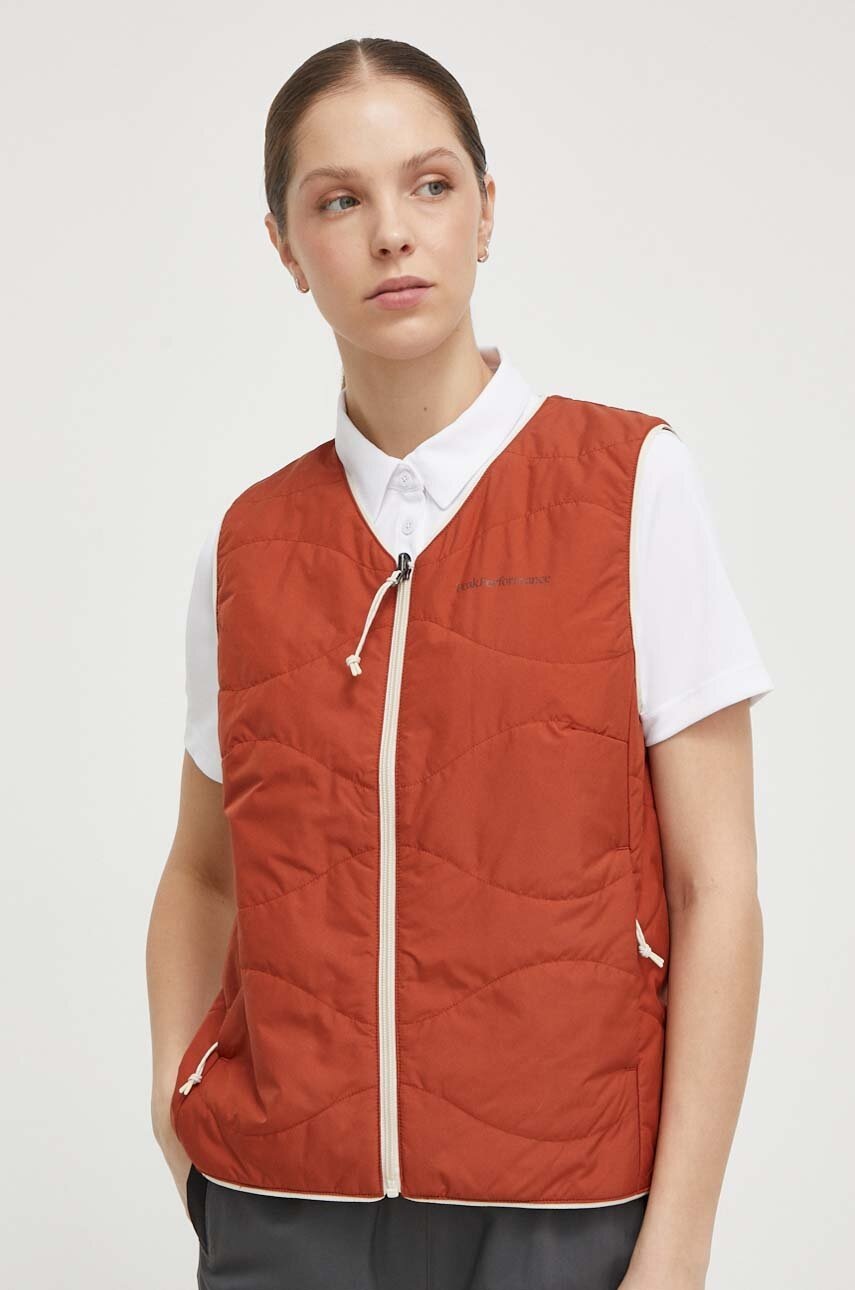 Γιλέκο δύο όψεων Peak Performance Insulated γυναικείο, χρώμα: μπεζ φωτογραφία