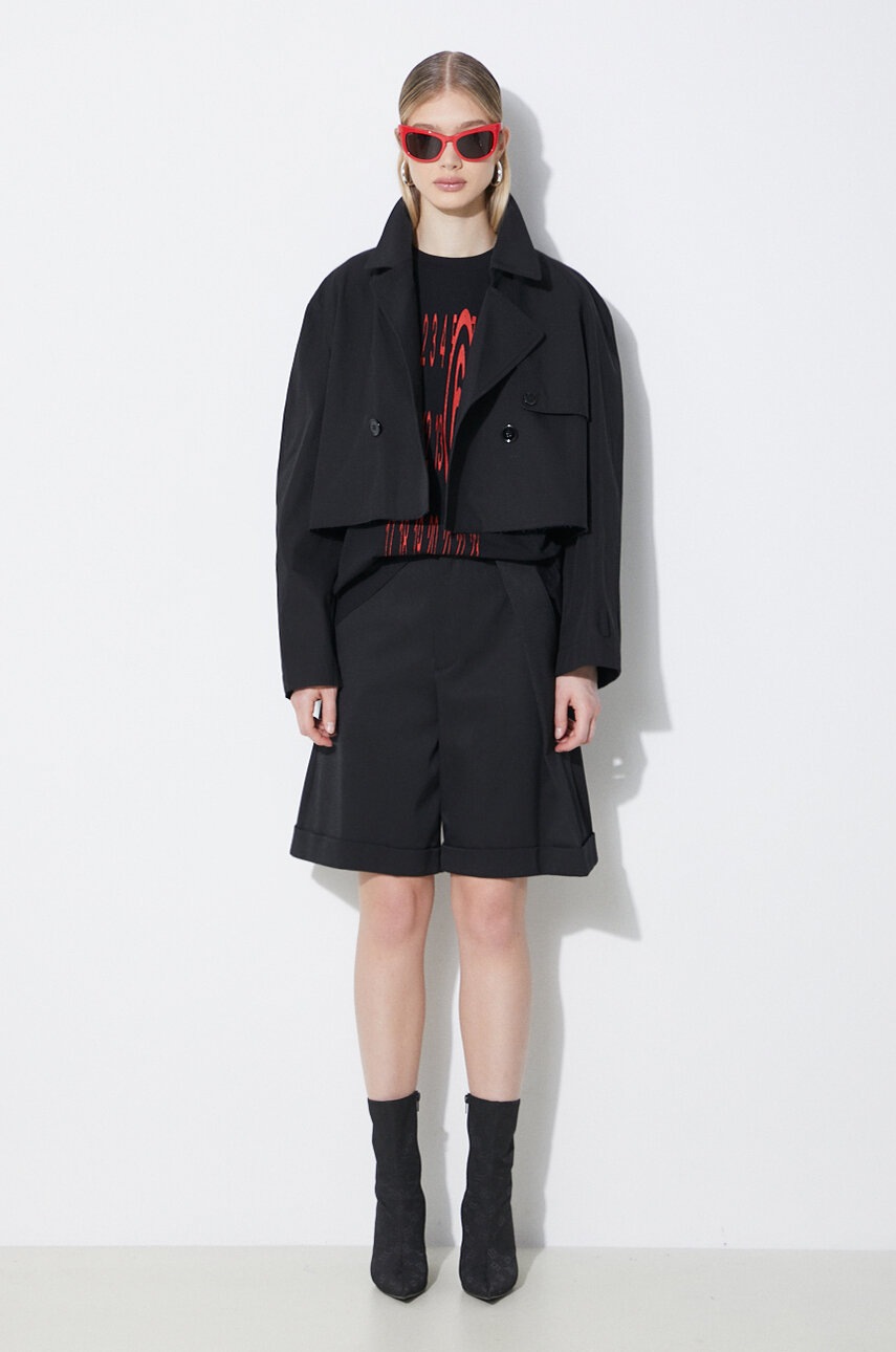 Βαμβακερό σακάκι MM6 Maison Margiela χρώμα: μαύρο, S62AN0126 φωτογραφία