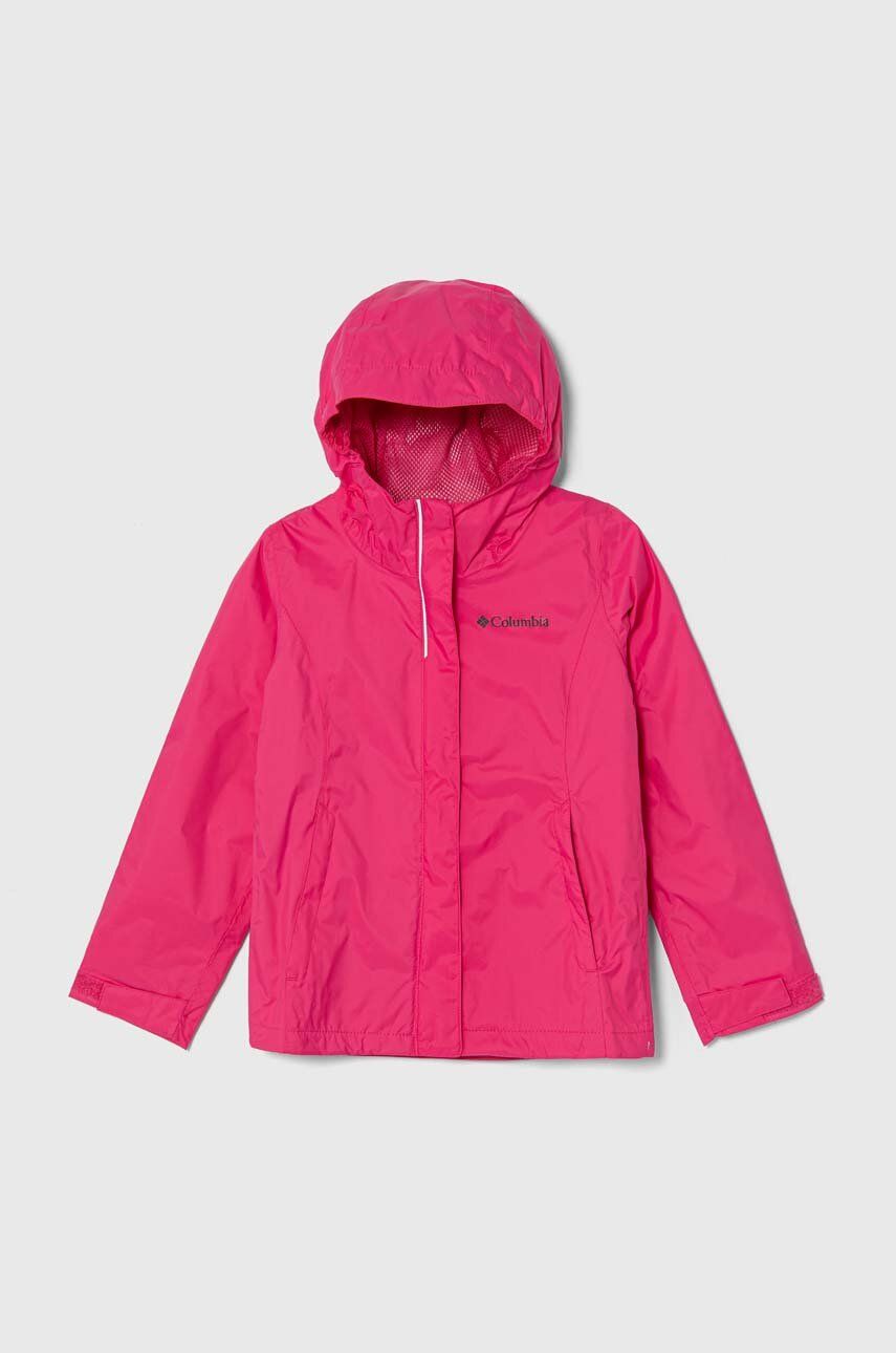 Levně Dětská bunda Columbia Arcadia Jacket růžová barva