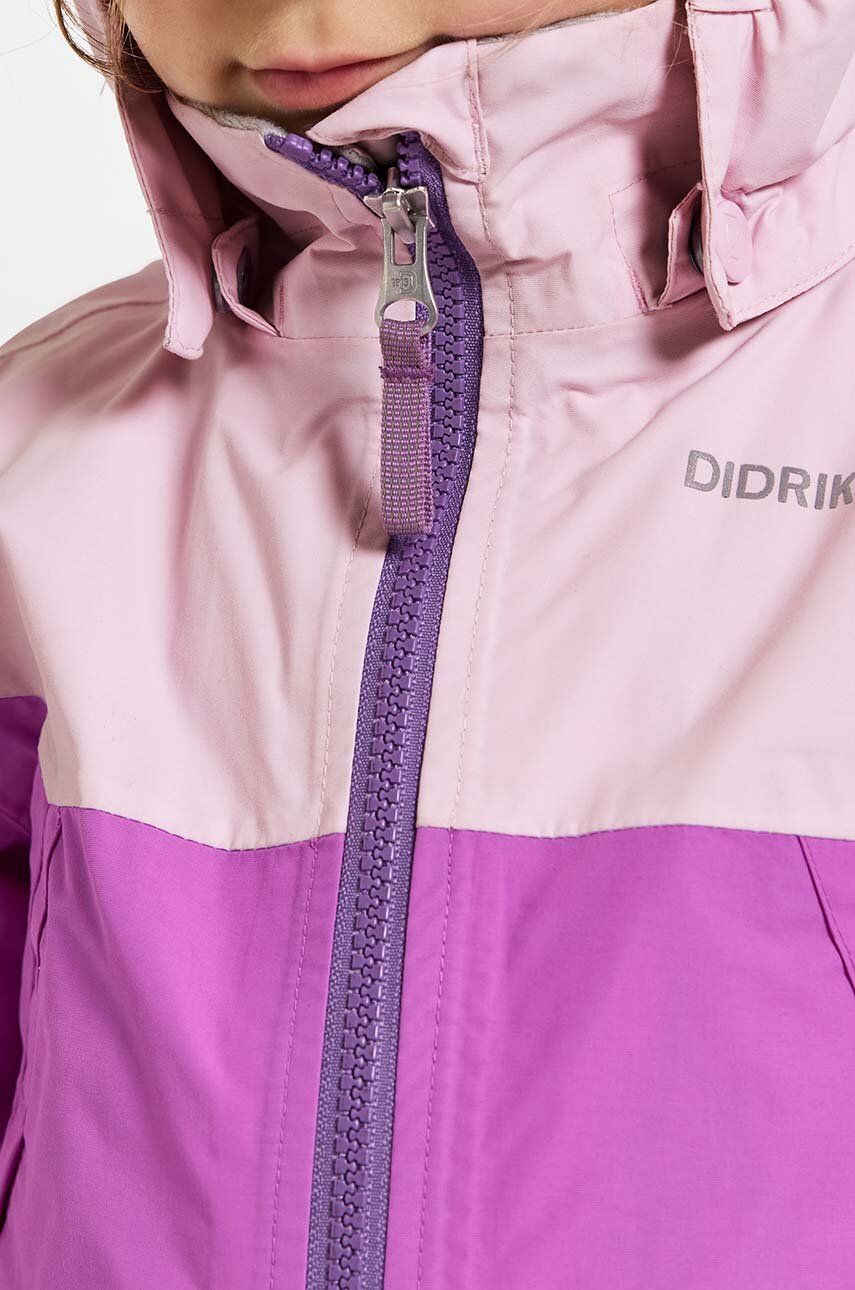 Dětská nepromokavá bunda Didriksons PILVI KIDS JKT fialová barva 505267.G 110