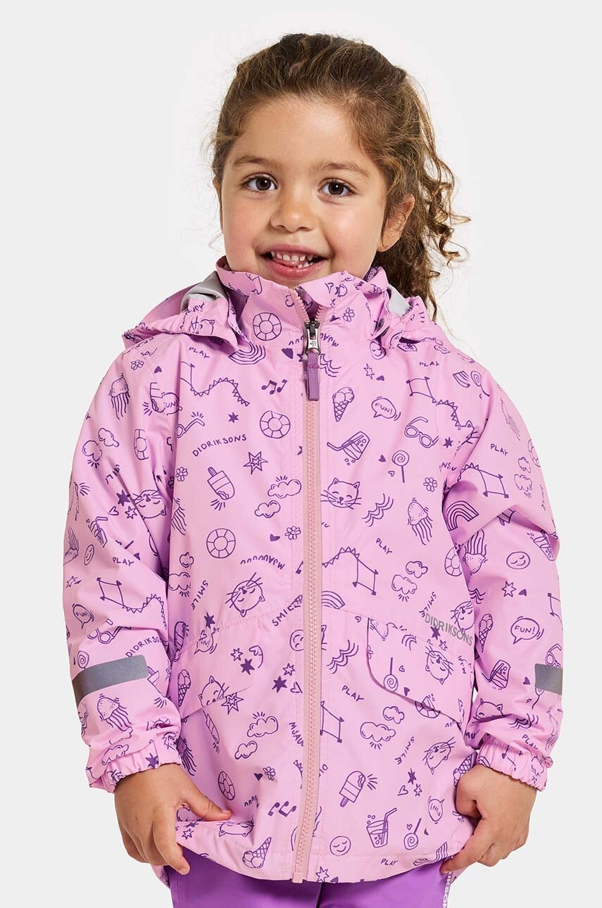 Didriksons geaca de ploaie copii NORMA KIDS PR JKT 3 culoarea violet