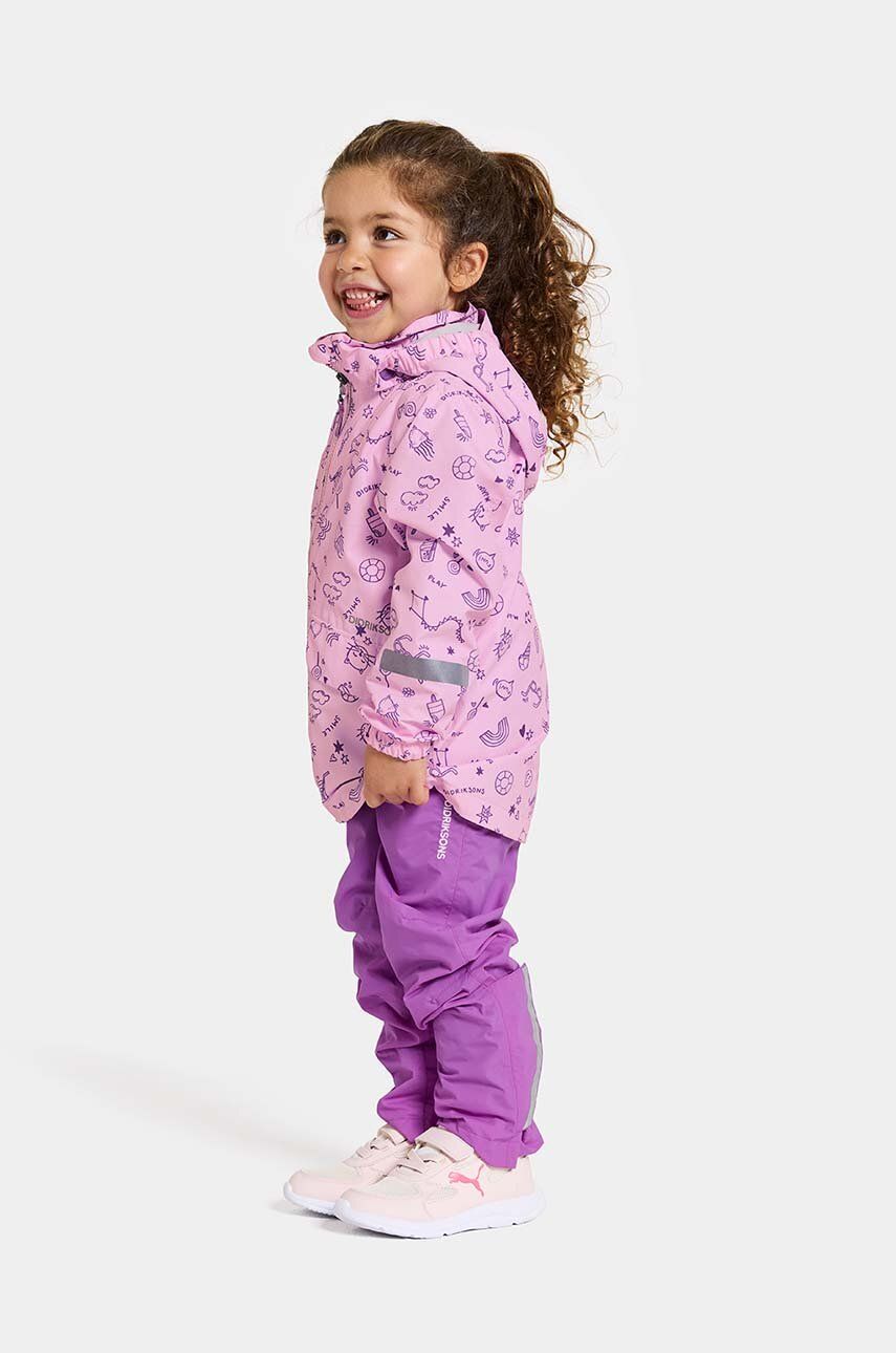 Dětská nepromokavá bunda Didriksons NORMA KIDS PR JKT 3 fialová barva 505265 140