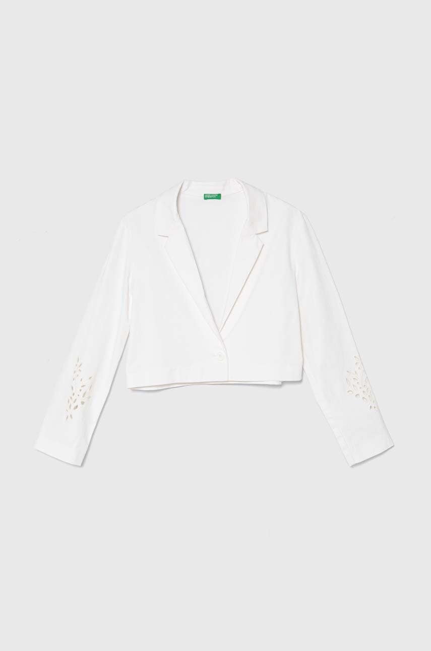 United Colors of Benetton sacou copii culoarea alb