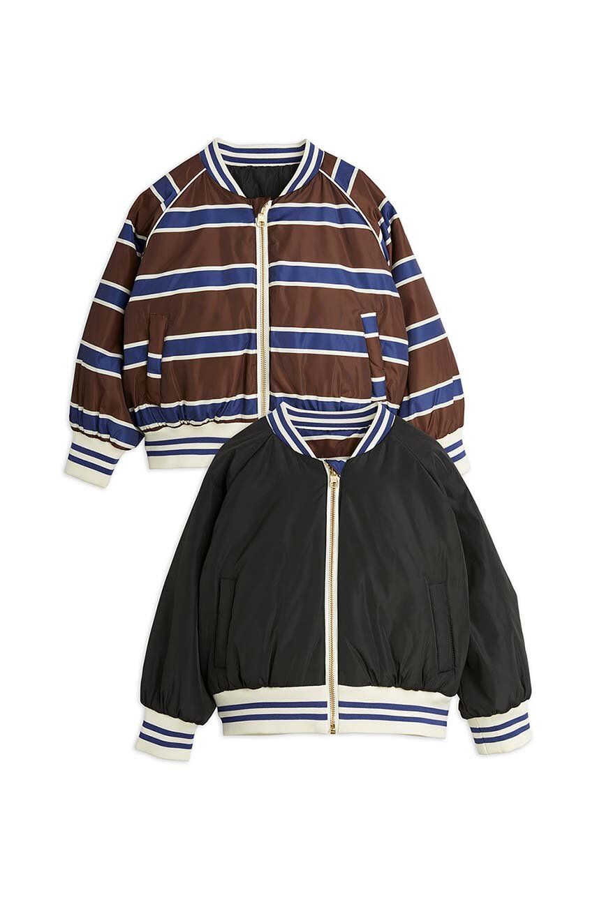 E-shop Dětská oboustranná bunda Mini Rodini hnědá barva