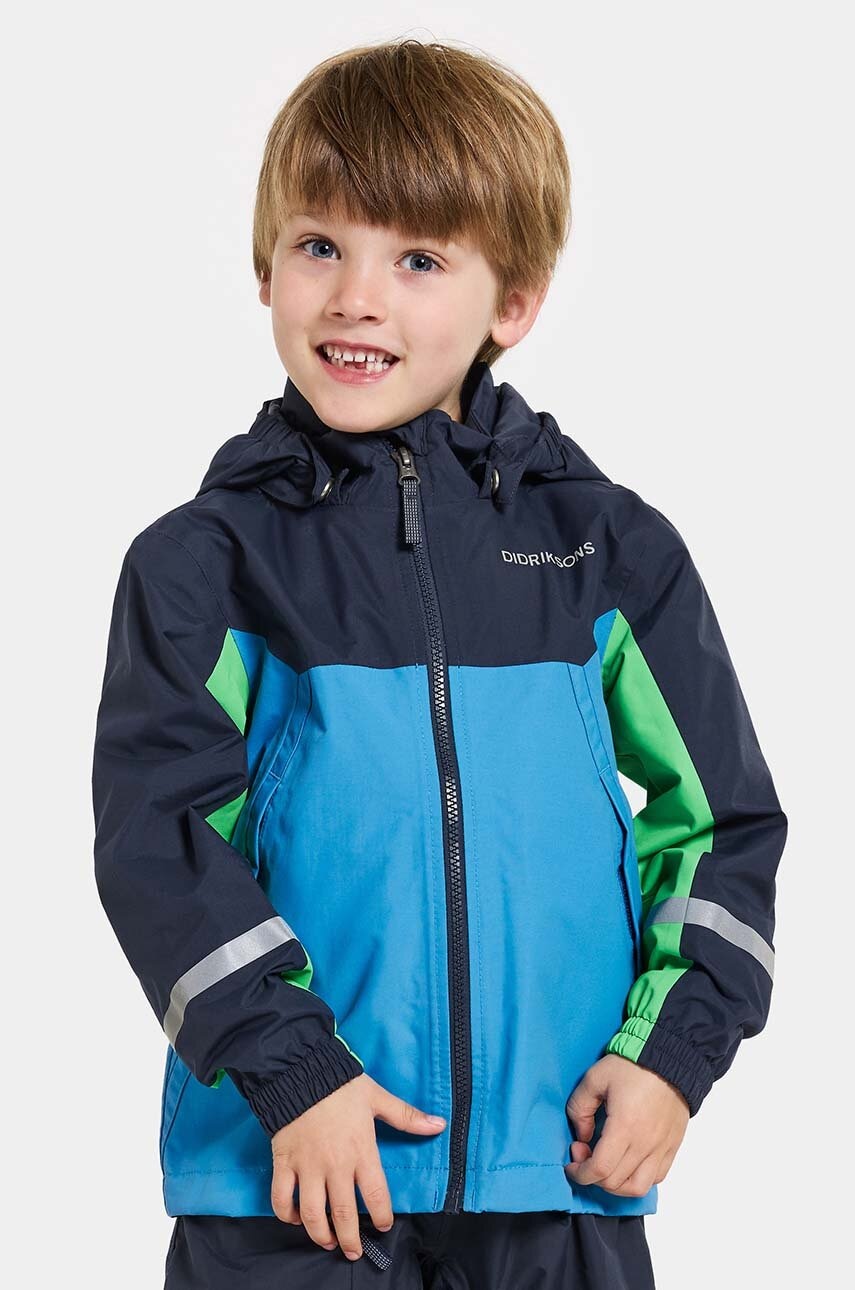 Didriksons geaca copii PILVI KIDS JKT culoarea verde