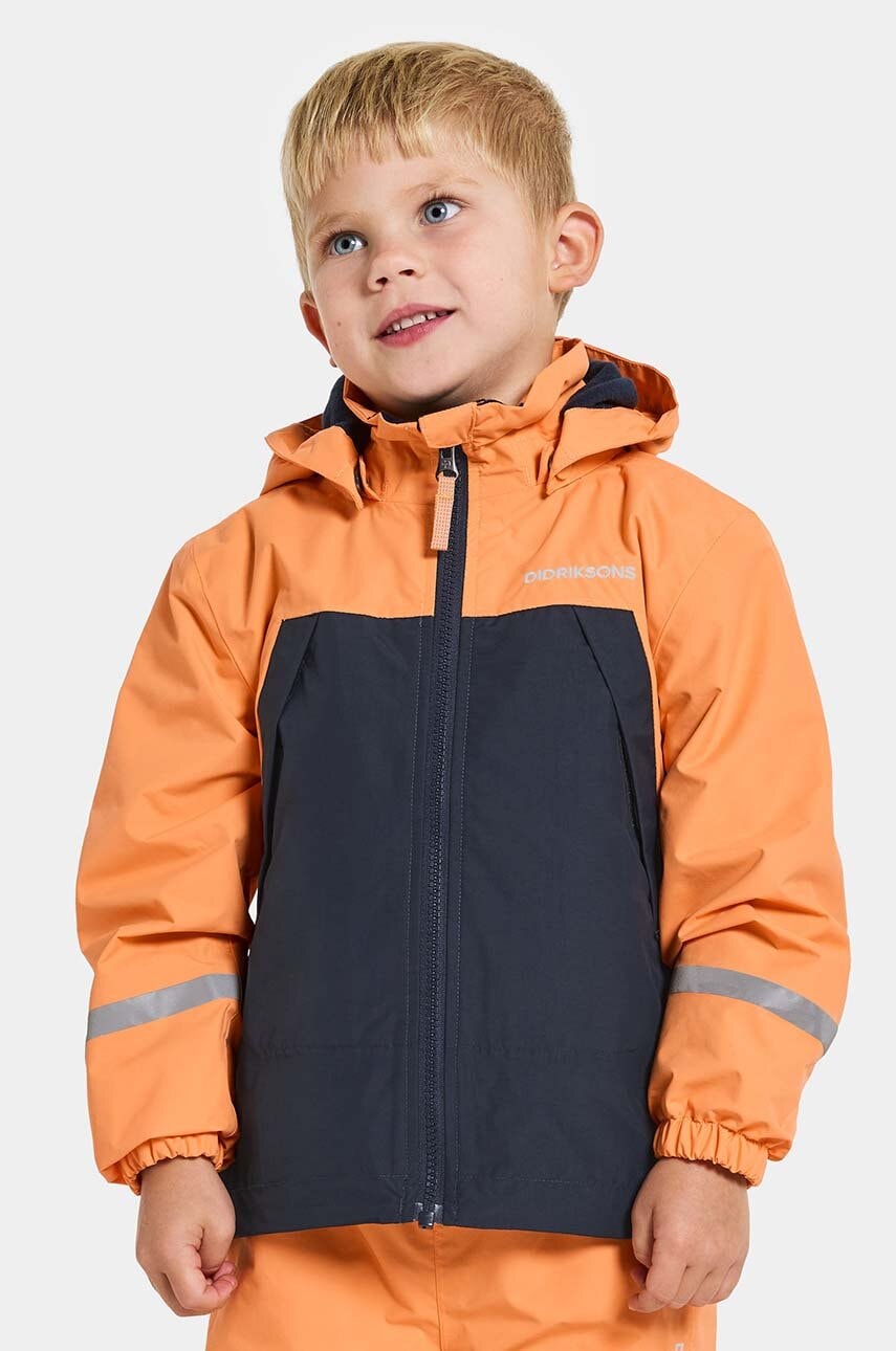 Didriksons geaca copii ENSO KIDS JACKET 5 culoarea portocaliu