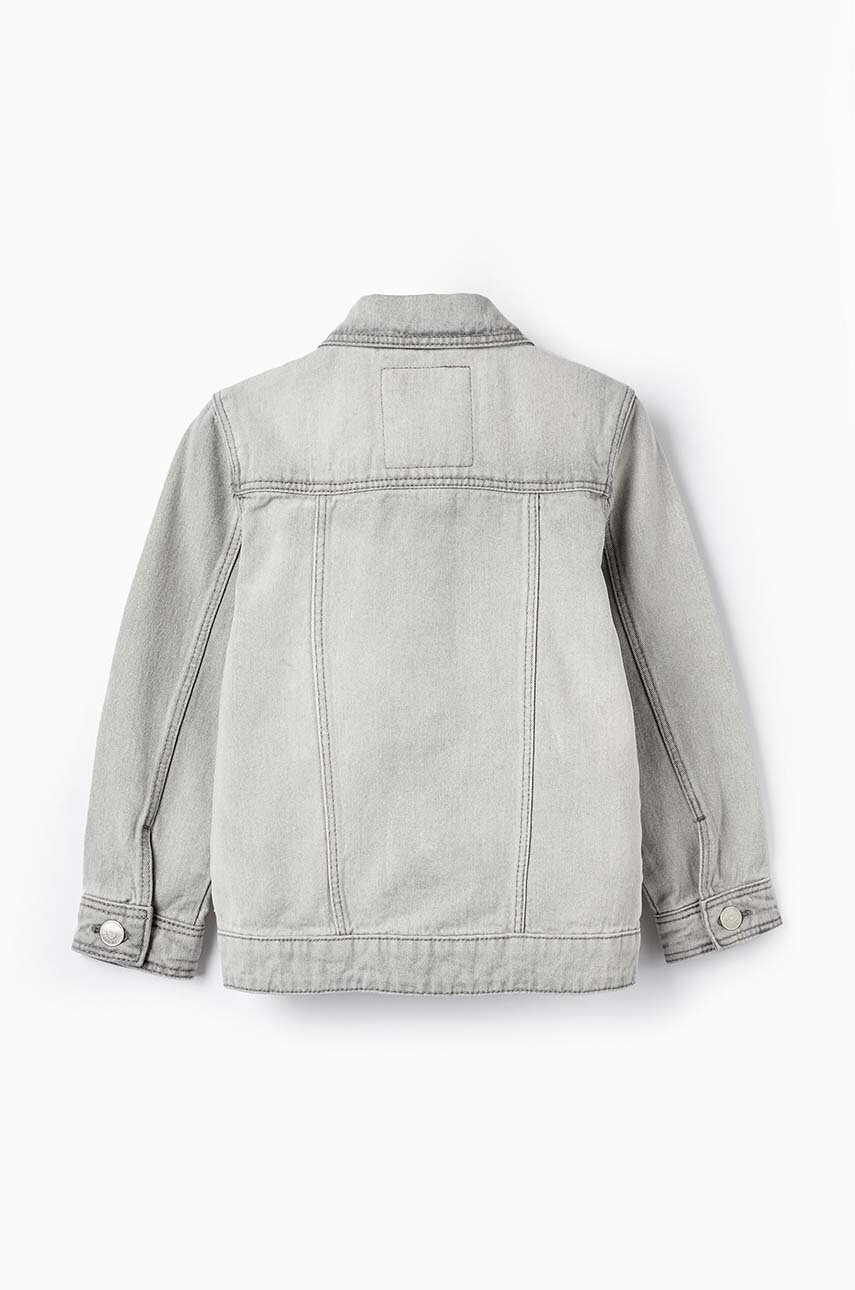 Дитяча джинсова куртка zippy колір сірий