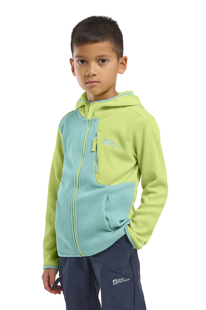 Jack Wolfskin geaca copii ACTAMICRID MIDLAYER culoarea turcoaz Jack Wolfskin geaca copii ACTAMICRID MIDLAYER culoarea turcoaz