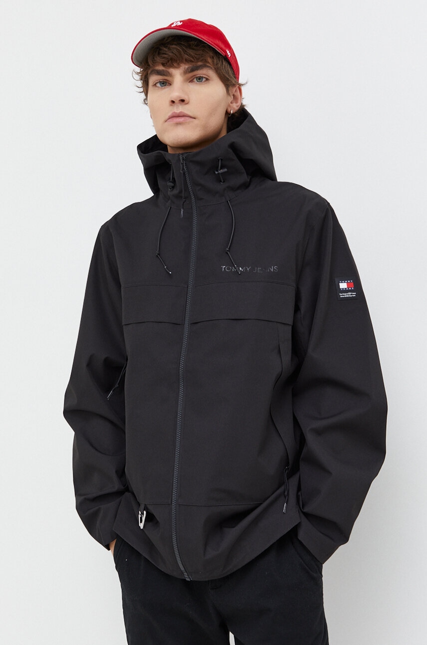 Tommy Jeans geacă bărbați, culoarea negru, de tranziție DM0DM17889