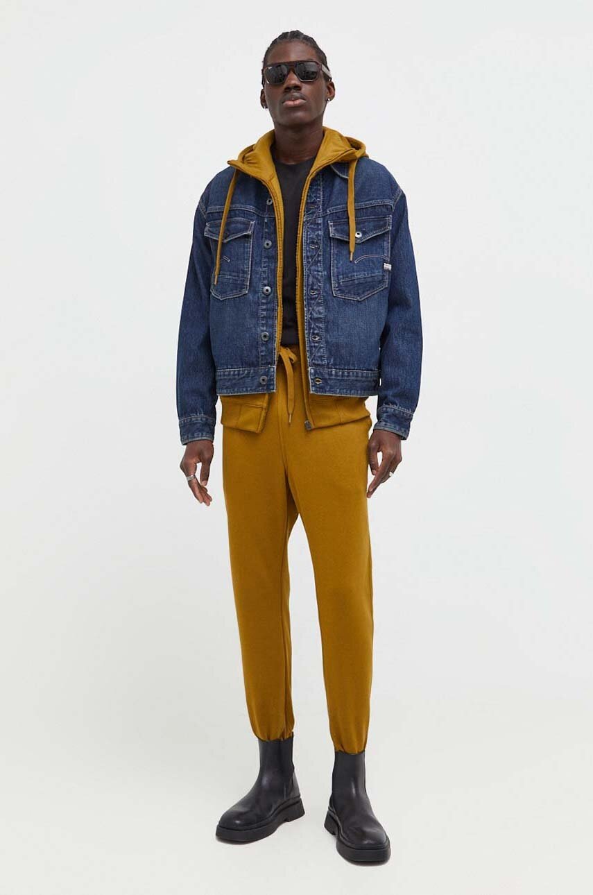 Τζιν μπουφάν G-Star ανδρικό, χρώμα: ναυτικό μπλε φωτογραφία