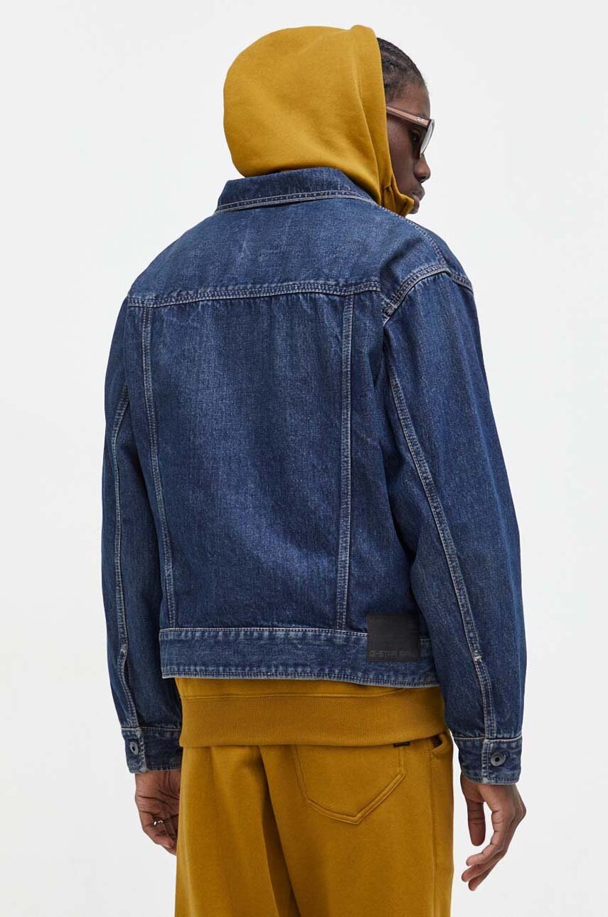 Τζιν μπουφάν G-Star ανδρικό, χρώμα: ναυτικό μπλε φωτογραφία