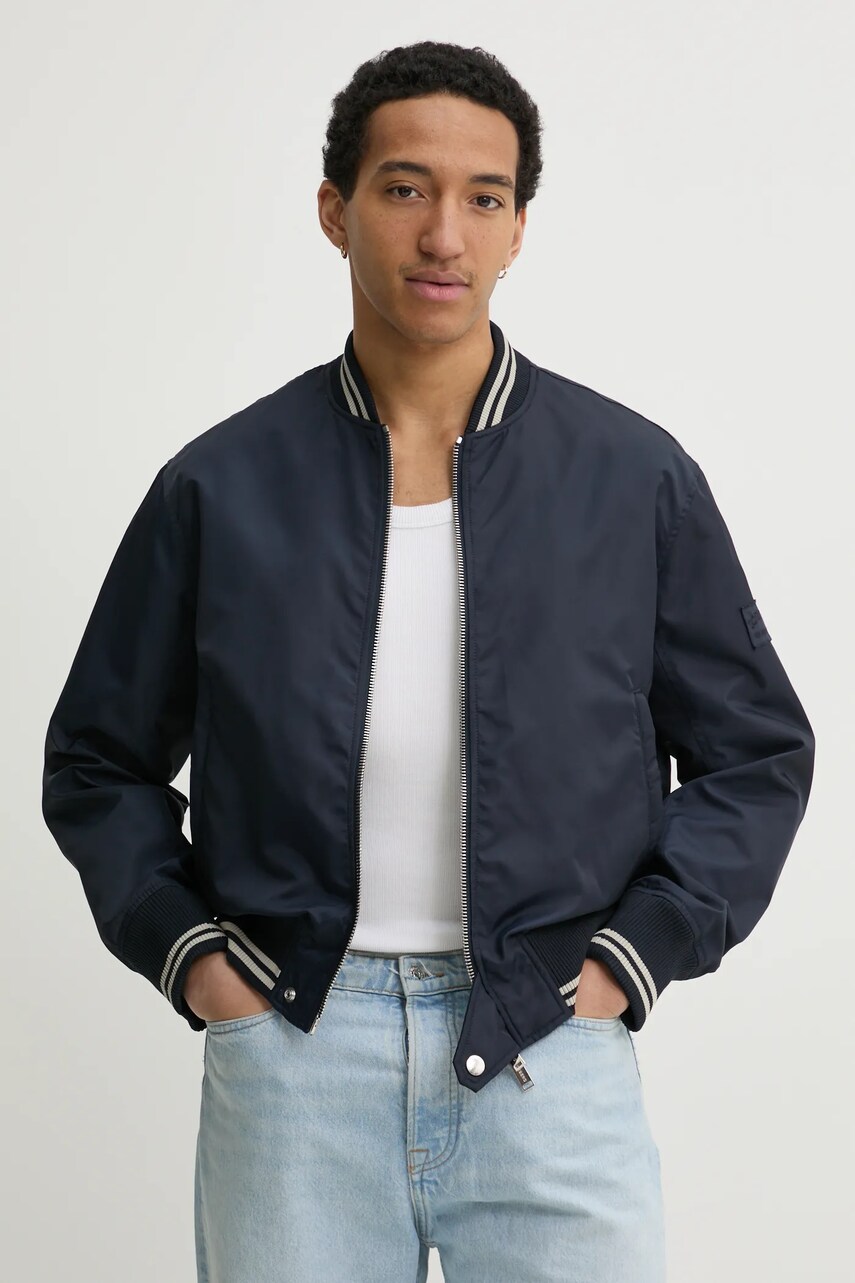 Iceberg geaca bomber barbati, culoarea albastru marin, de tranzitie