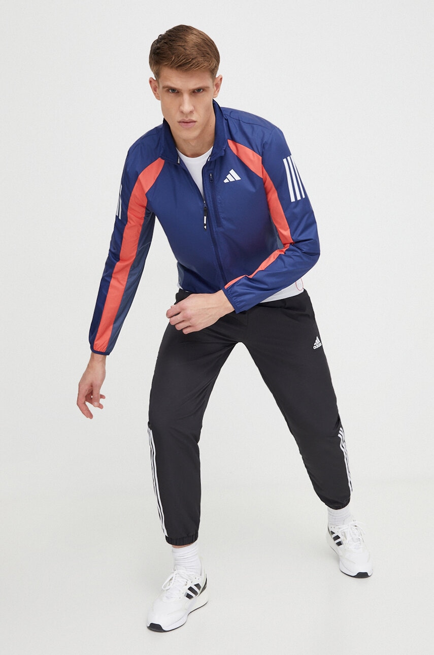 adidas Performance windbreaker Own the Run culoarea albastru marin, de tranzitie