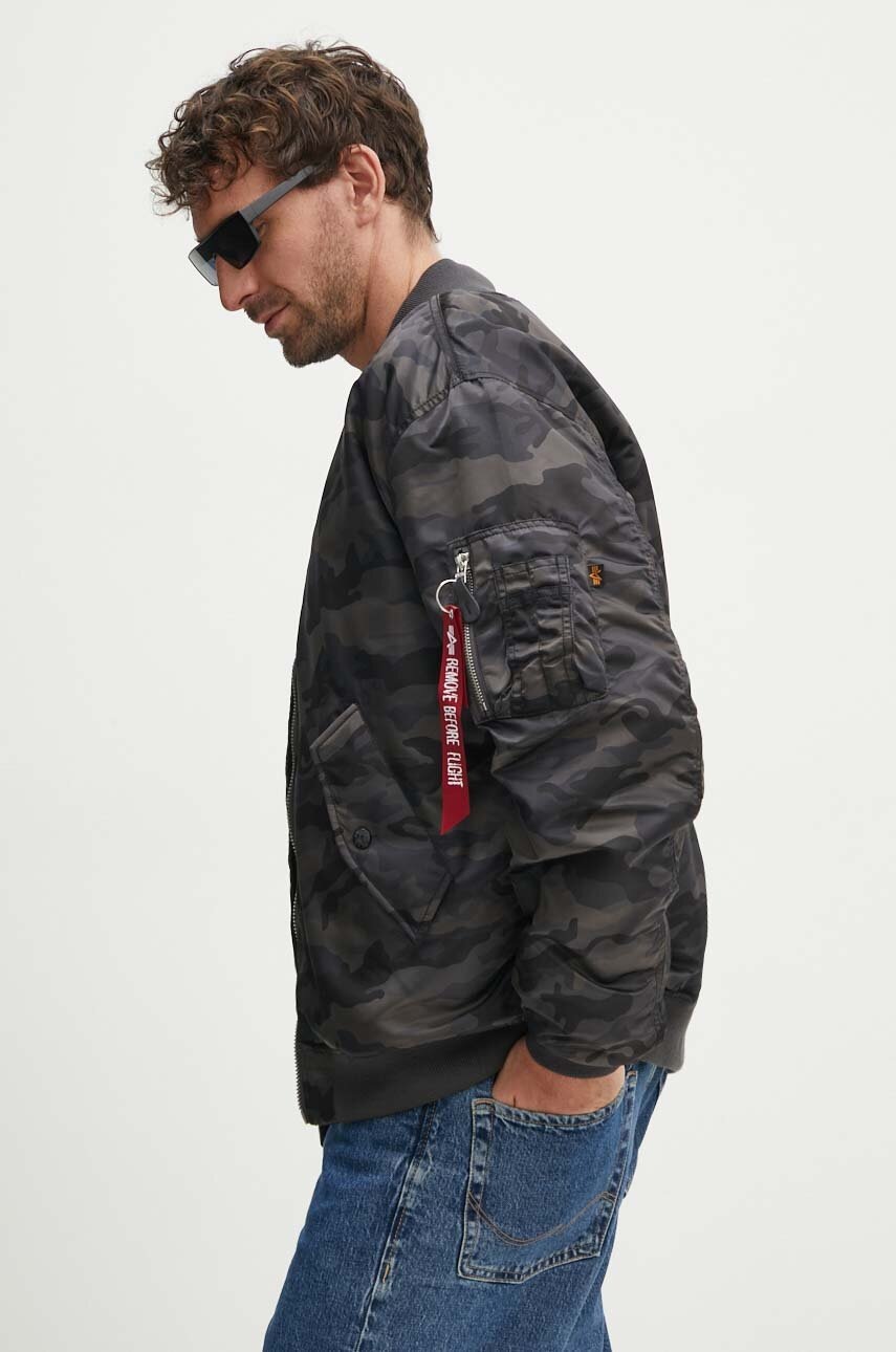 Alpha Industries geaca bomber MA-1 CS Camo barbati, culoarea negru, de tranzitie