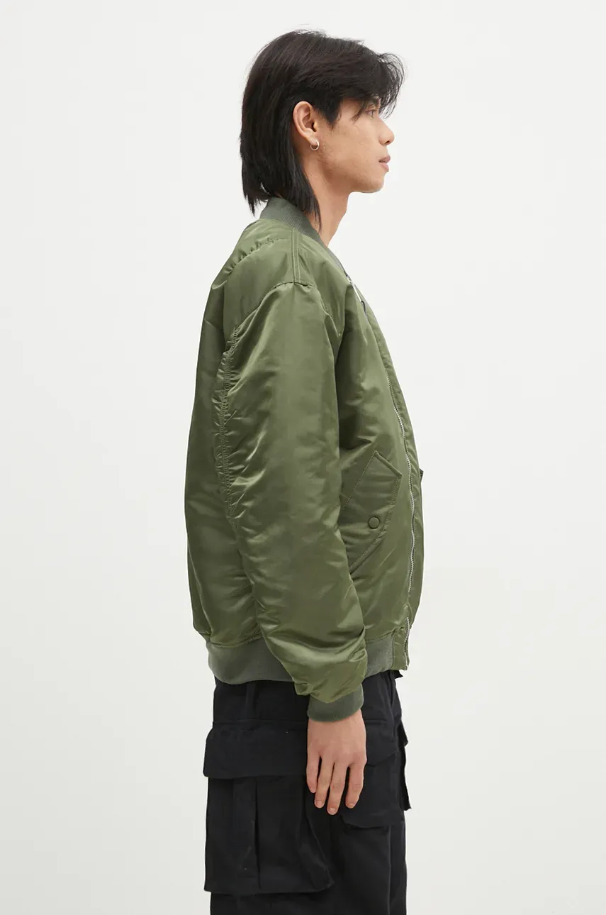 Куртка-бомбер Alpha Industries MA-1 CS мужская цвет зелёный переходная oversize 136136 Куртка-бомбер Alpha Industries MA-1 CS мужская цвет зелёный переходная oversize 136136