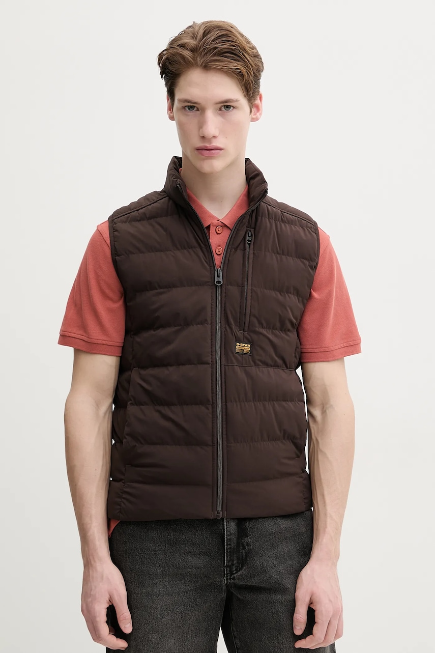 G-Star vestă bărbați, culoarea maro, de tranzitie