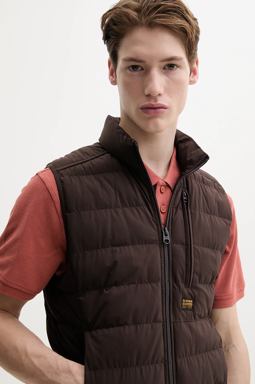 Αμάνικο μπουφάν G-Star χρώμα: καφέ φωτογραφία