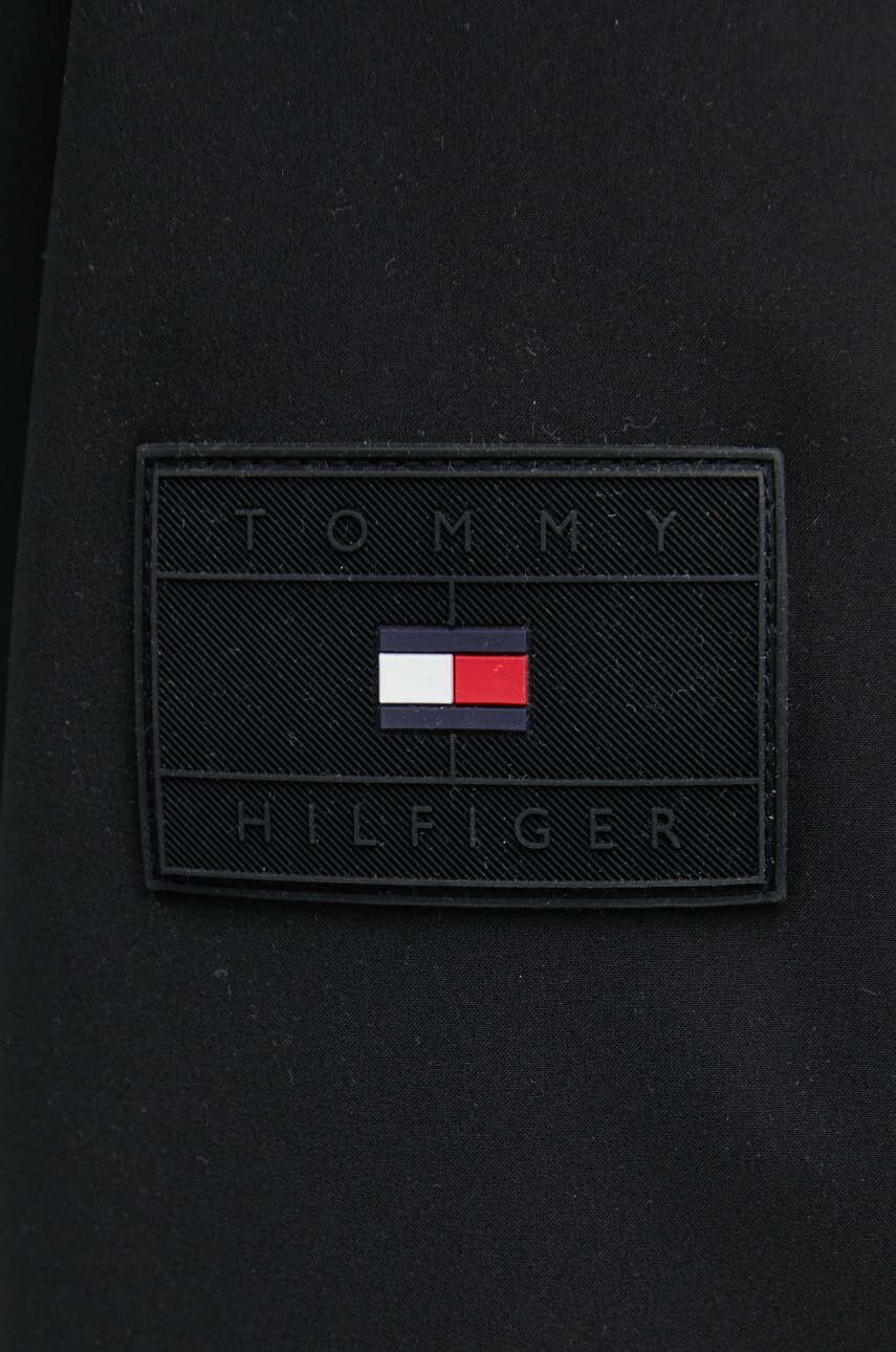 Jakna Tommy Hilfiger Za Muškarce, Boja: Crna, Za Prijelazno Razdoblje, MW0MW34470